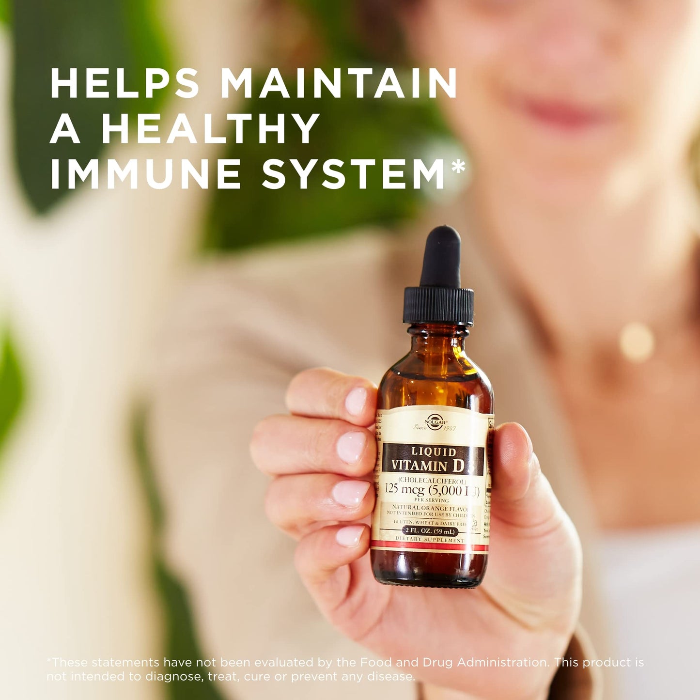 Solgar Liquid Vitamin D3 125 mcg (5,000 IU), 2 fl oz - Delicious, Natural Orange Flavor - Helps Maintain Healthy Bones & Teeth - Immune System Support - Gluten Free, Dairy Free, Kosher - 59 Servings - Medaid International