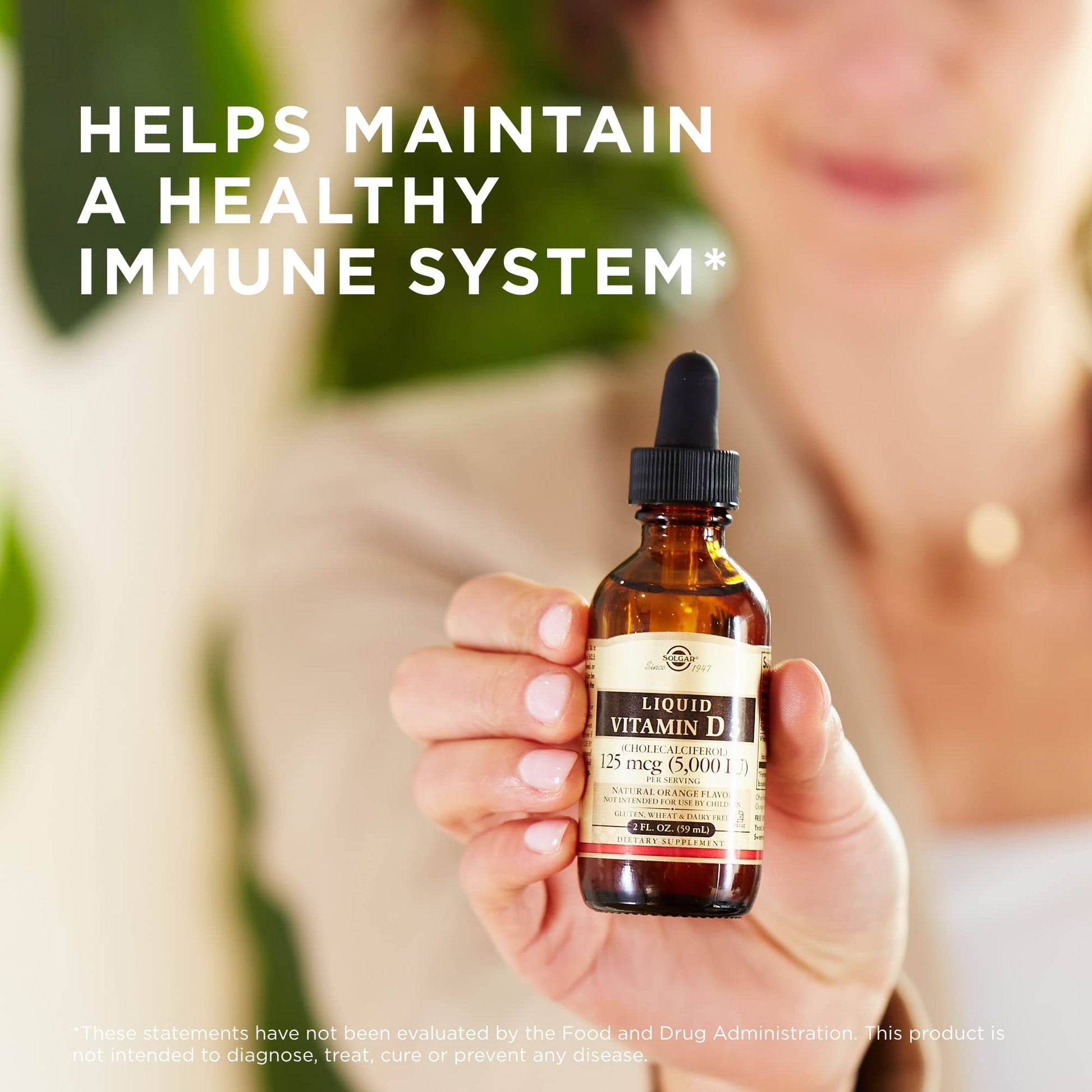 Solgar Liquid Vitamin D3 125 mcg (5,000 IU), 2 fl oz - Delicious, Natural Orange Flavor - Helps Maintain Healthy Bones & Teeth - Immune System Support - Gluten Free, Dairy Free, Kosher - 59 Servings - Medaid International