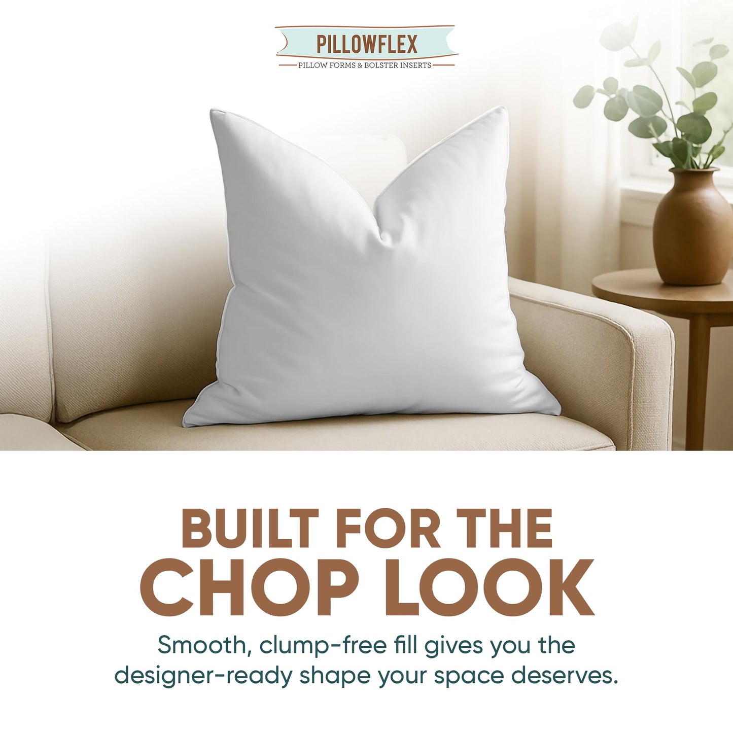 Pillowflex Synthetic Down Pillow Insert - 26x26 Down Alternative, Ultra Soft Large Square European Throw Pillow, Couch Euro Sham, Bed - 1 Decorative Form - Medaid International