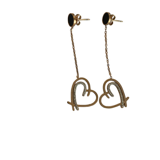 Black heart gold earrings accessory #4039 - Medaid International