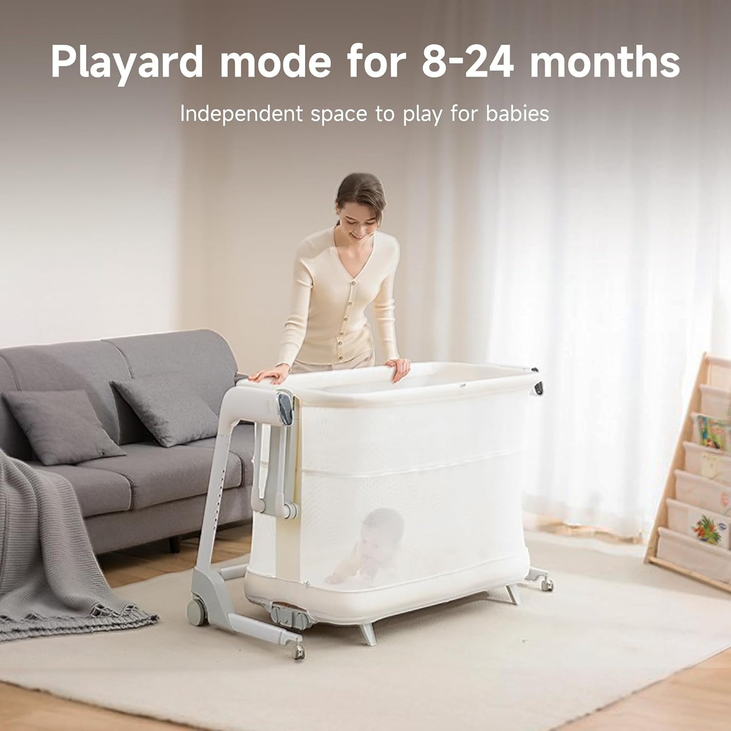 Miila Nova Smart Soothing Bassinet – 2-in-1 Baby Bassinet & Playpen