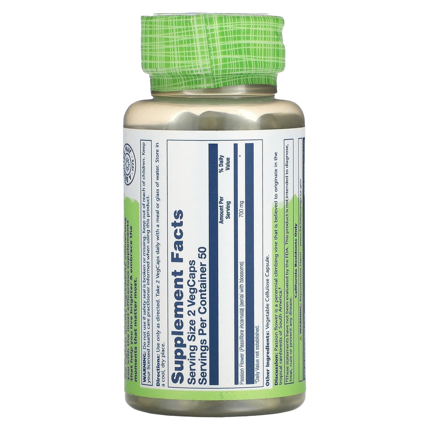 Solaray, True Herbs, Passion Flower, 700 mg, 100 VegCaps - Medaid International