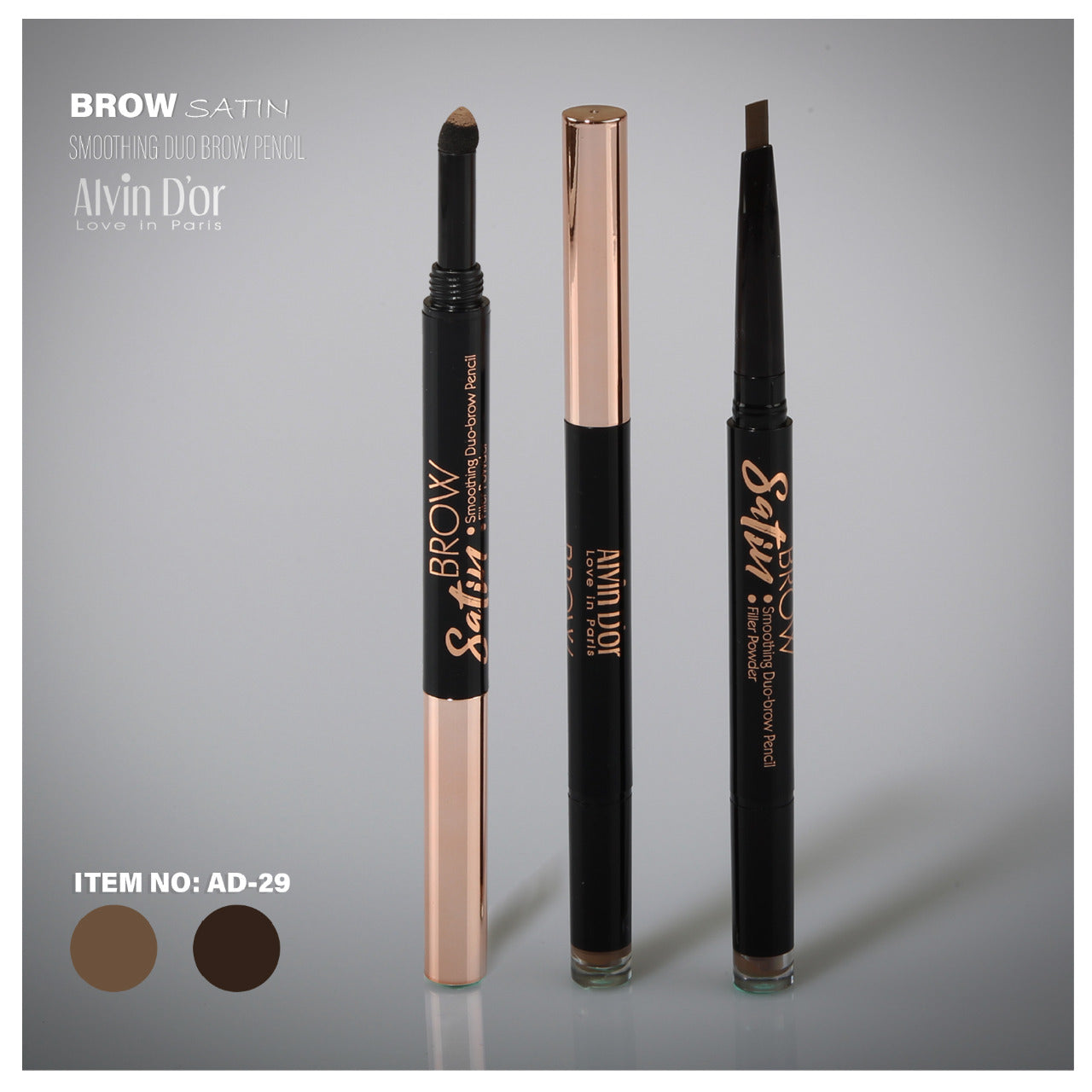 Alvin D'Or Ad-29 Brow Satin Smoothing Duo-Brow Pencil - Medaid