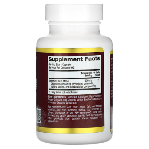 California Gold Nutrition, Lion's Mane, 90 PlantCaps - Medaid International