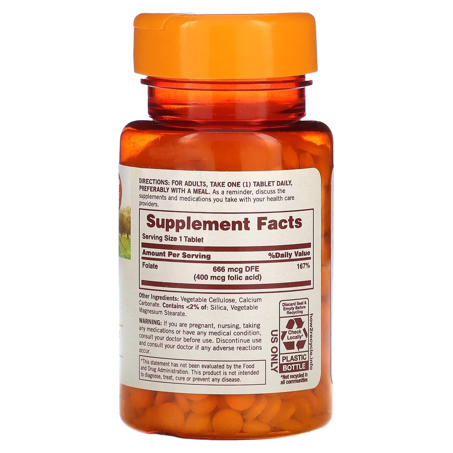 Sundown Naturals, Folate, 666 mcg, 350 Tablets (666 mcg DFE per Tablet - Medaid International