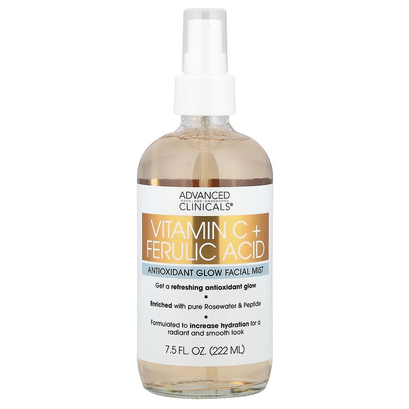 Advanced Clinicals, Vitamin C + Aloe Vera, Antioxidant Glow Facial Mist, 222 ml - Medaid International