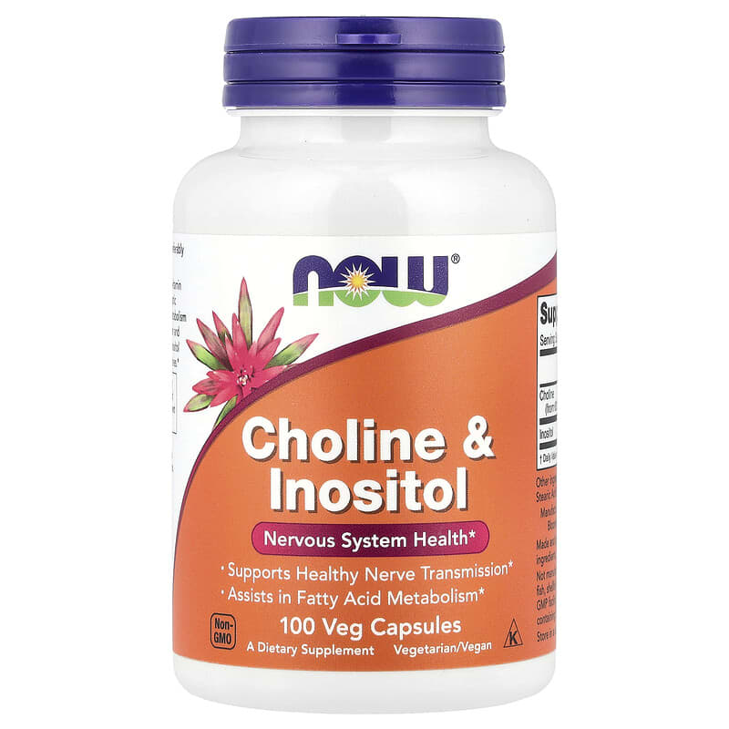 NOW Foods, Choline & Inositol, 100 Veg Capsules - Medaid International