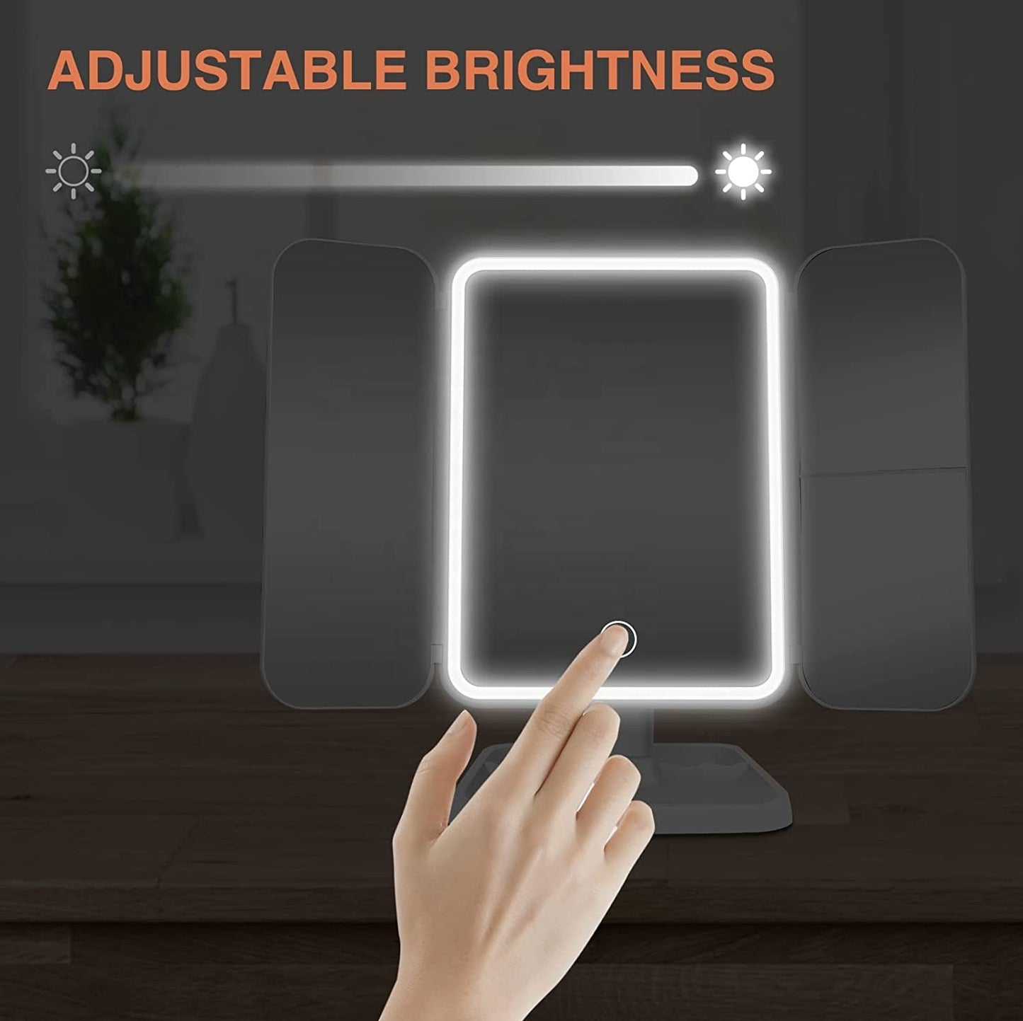 Trifold LED Makeup Mirror
