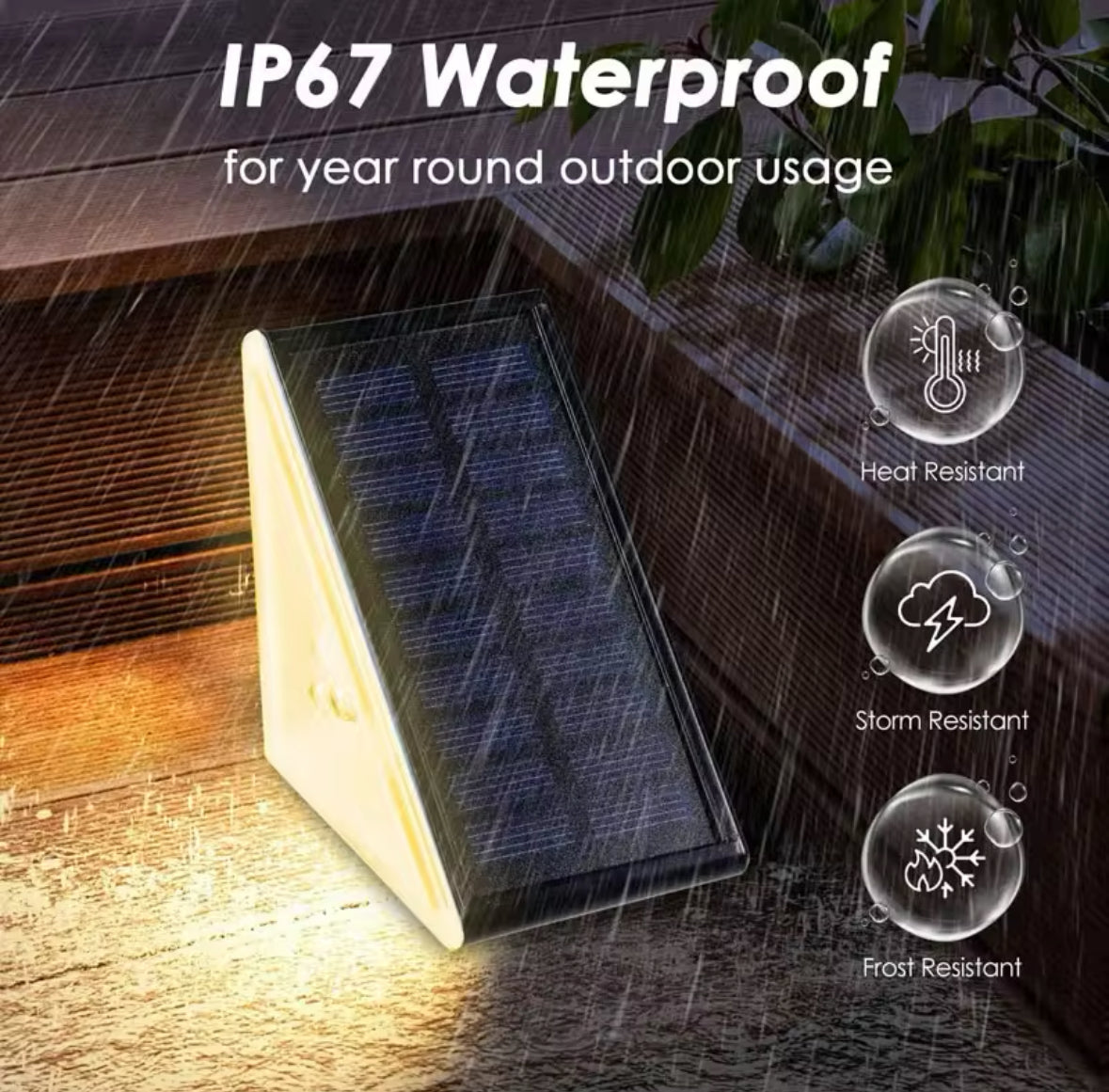 2 Led Triangle Solar Step Light Outdoor Waterproof IP67 Solar - Medaid International