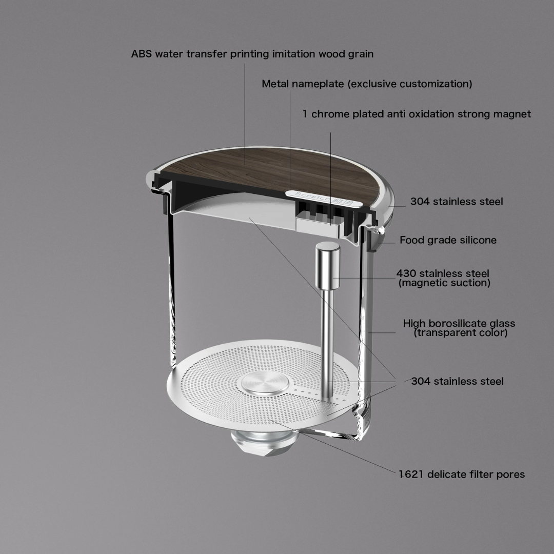 Luxury Large Glass Tea cup pot with One-Click Filter - Medaid International