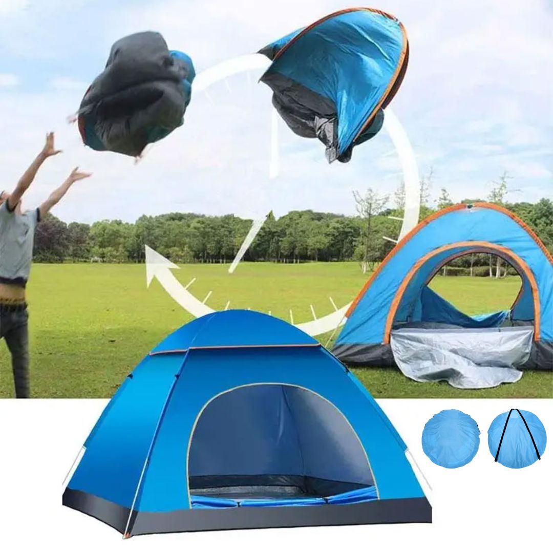 Automatic Pop-Up Tent ‚Äì Double Door, Single Layer, Waterproof & Windproof for Outdoor Camping with Carry Bag ‚Äì Green - Medaid International