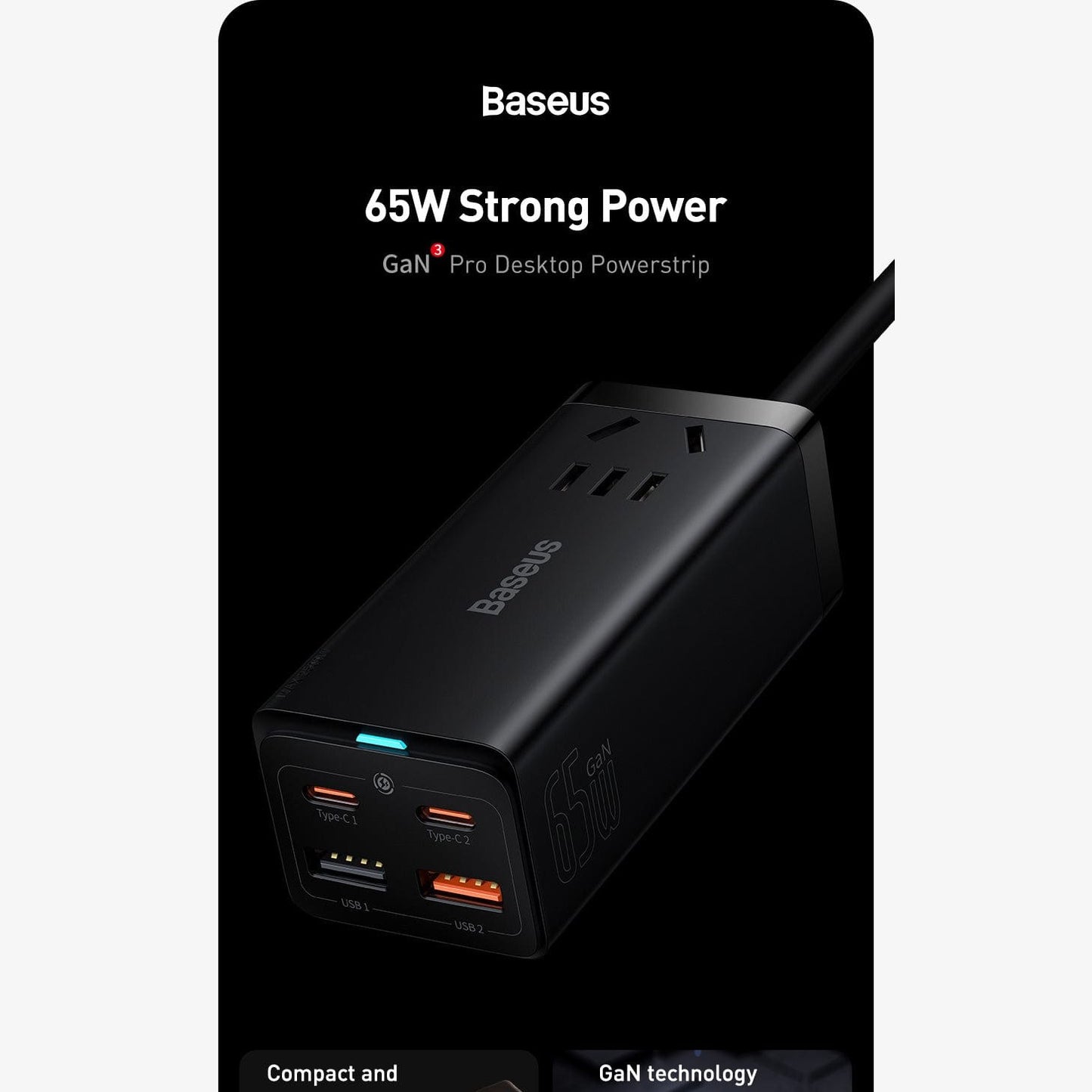 BASEUS DESKTOP POWER STRIP 65W  EA1080 - Medaid International