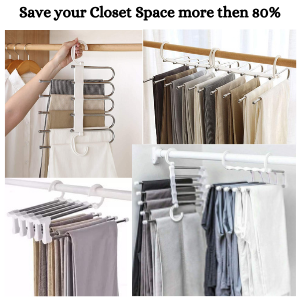 Multifunctional Wardrobe 5 Layers Pants Storage Rack Hangers Holders - Medaid International