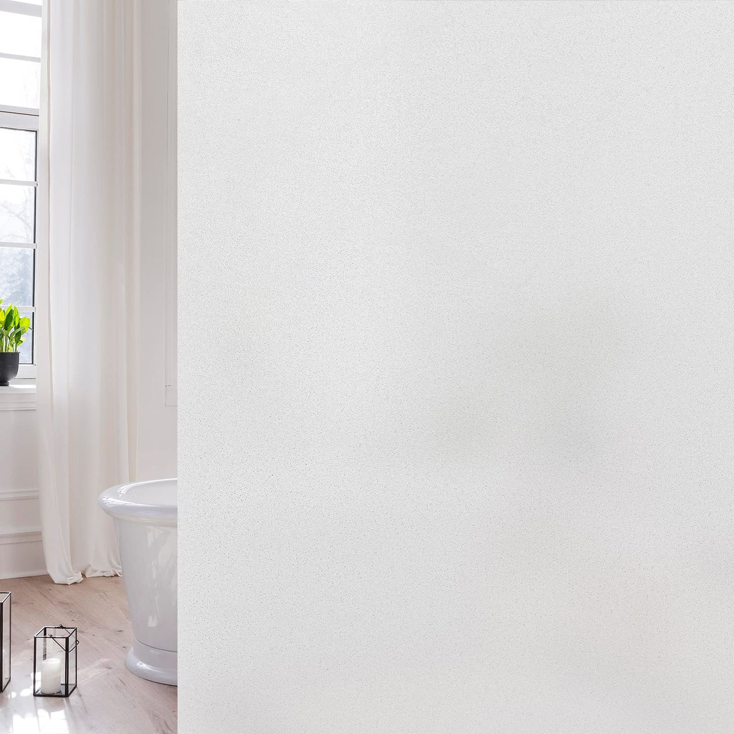 Window Privacy Film Frosted Glass Window Film Sun Blocking Non Adhesive Heat Blocker Static Window Clings Opaque Decorative Window Stickers for Bathroom Home Office 11.8 x 78.7 Inches, Pure - Medaid International