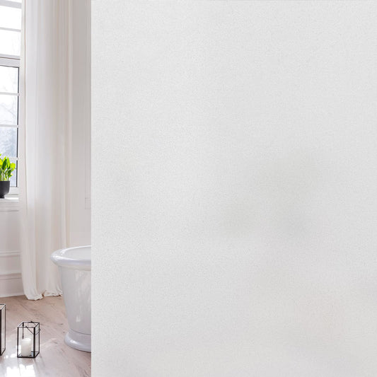 Window Privacy Film Frosted Glass Window Film Sun Blocking Non Adhesive Heat Blocker Static Window Clings Opaque Decorative Window Stickers for Bathroom Home Office 11.8 x 78.7 Inches, Pure - Medaid International