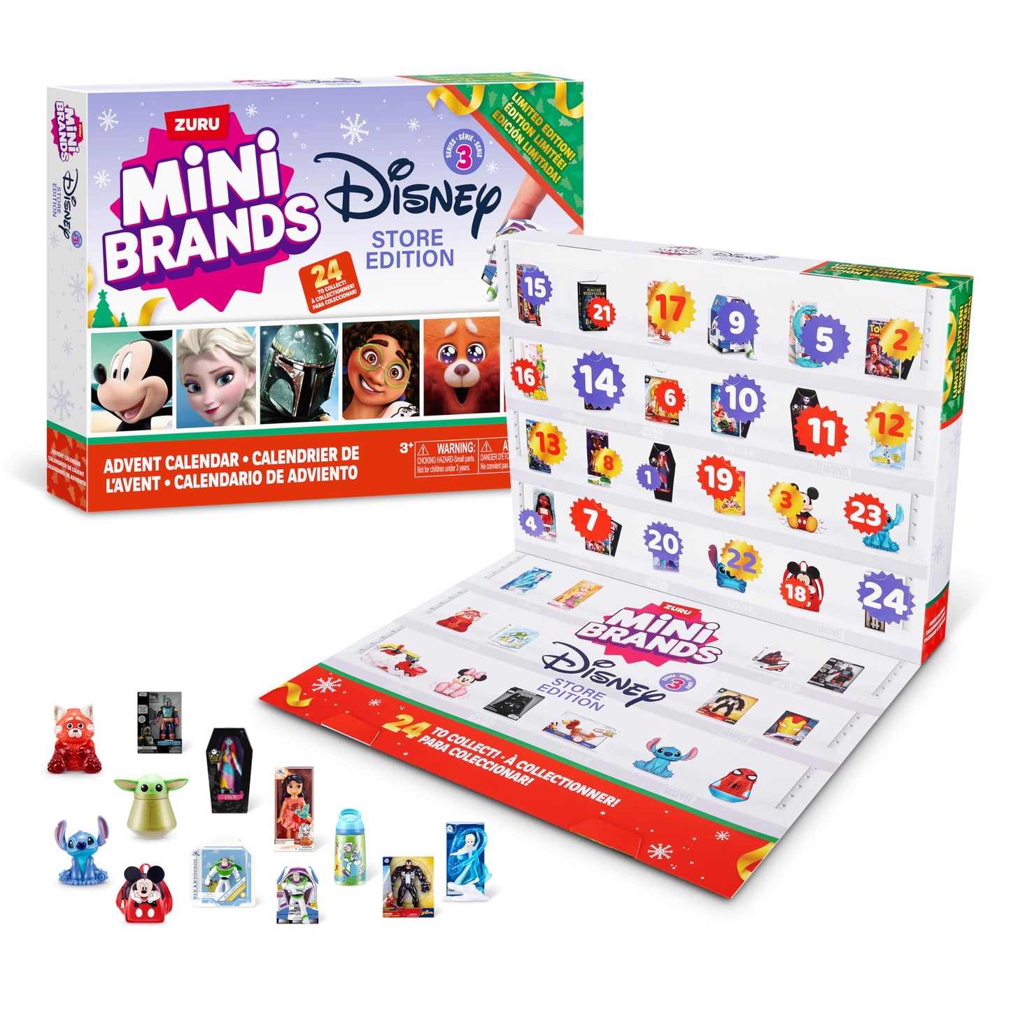 Disney Advent Calendar by ZURU Mini Brands Limited Edition Advent Calendar, 24 Days of Suprises, Mini Figures, Fun Christmas Toys for Kids, Best Gift for Girls and Boys Ages 3+ - Medaid International
