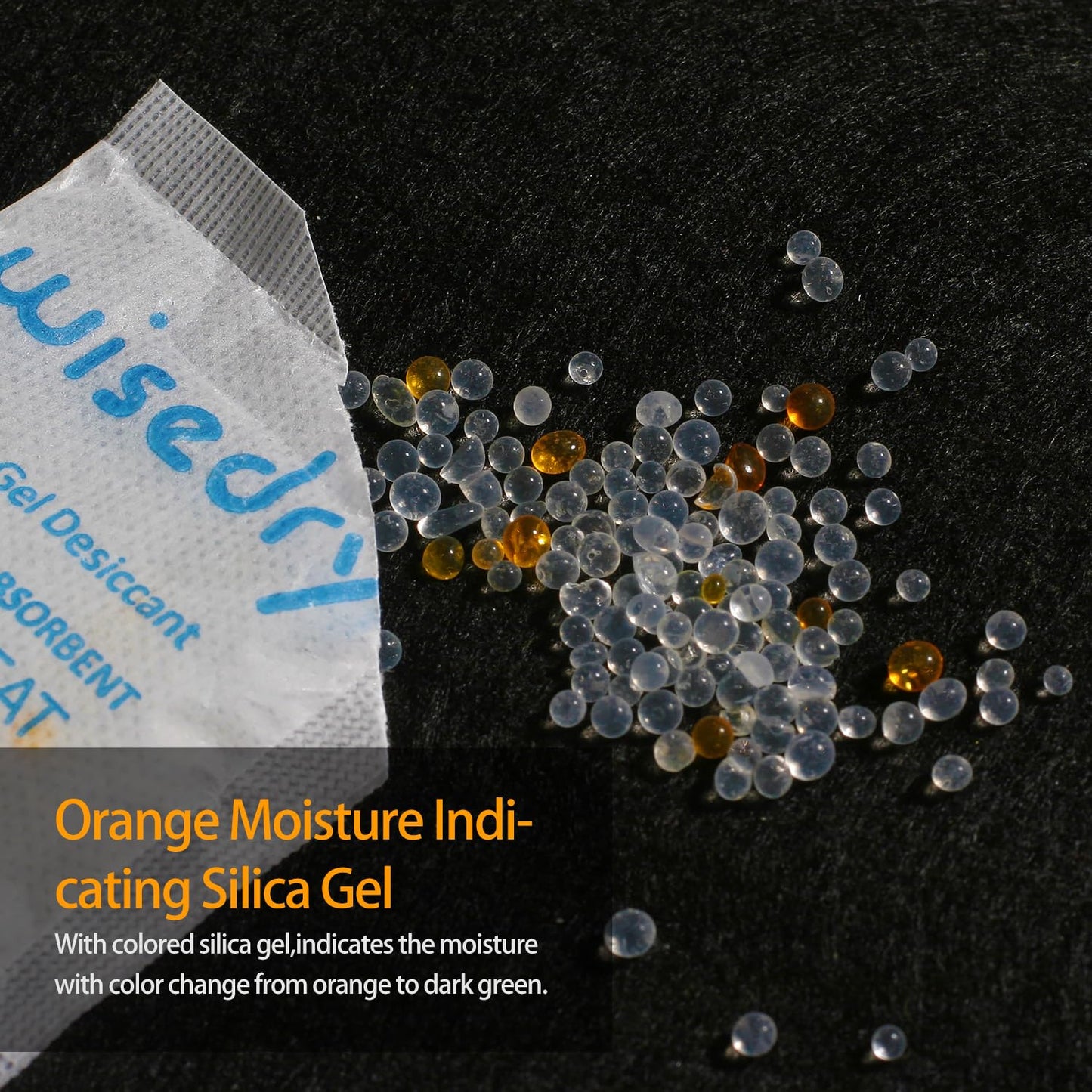 5 Gram [60 Packs] Food Grade Silica Gel Packs Rechargeable Desiccant Dehumidifiers Pouches with Color Indicating Beads Reusable Moisture Absorbers for Food Storage - Medaid International