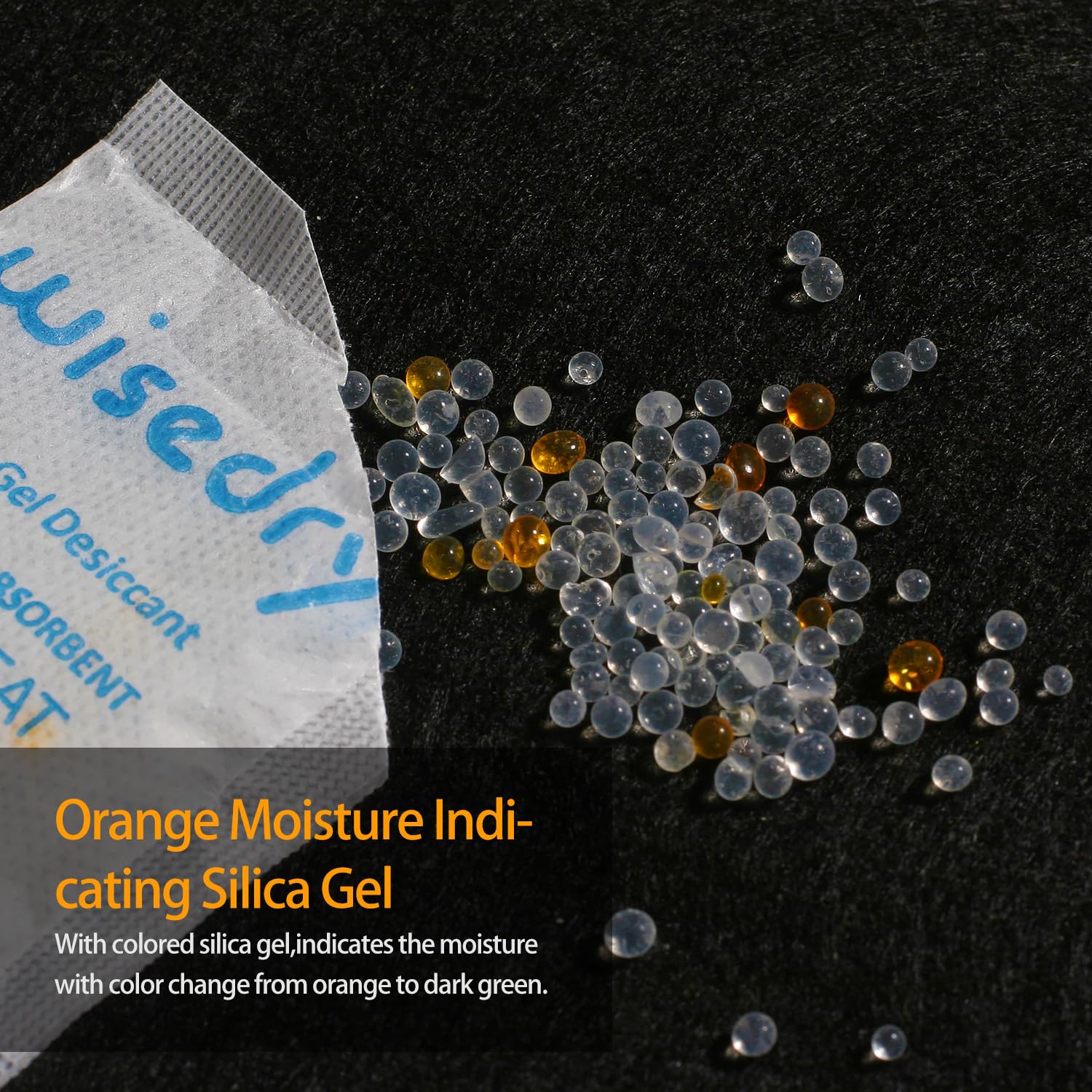 5 Gram [60 Packs] Food Grade Silica Gel Packs Rechargeable Desiccant Dehumidifiers Pouches with Color Indicating Beads Reusable Moisture Absorbers for Food Storage - Medaid International