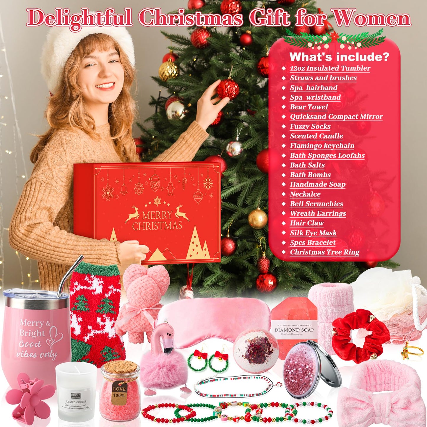 Advent Calendar 2025 Adult Woman,24 Boxes Christmas Countdown Calendar with Beauty,Bath &Jewelry, Ideal Christmas Gift for Women, Friends, Moms - Medaid International