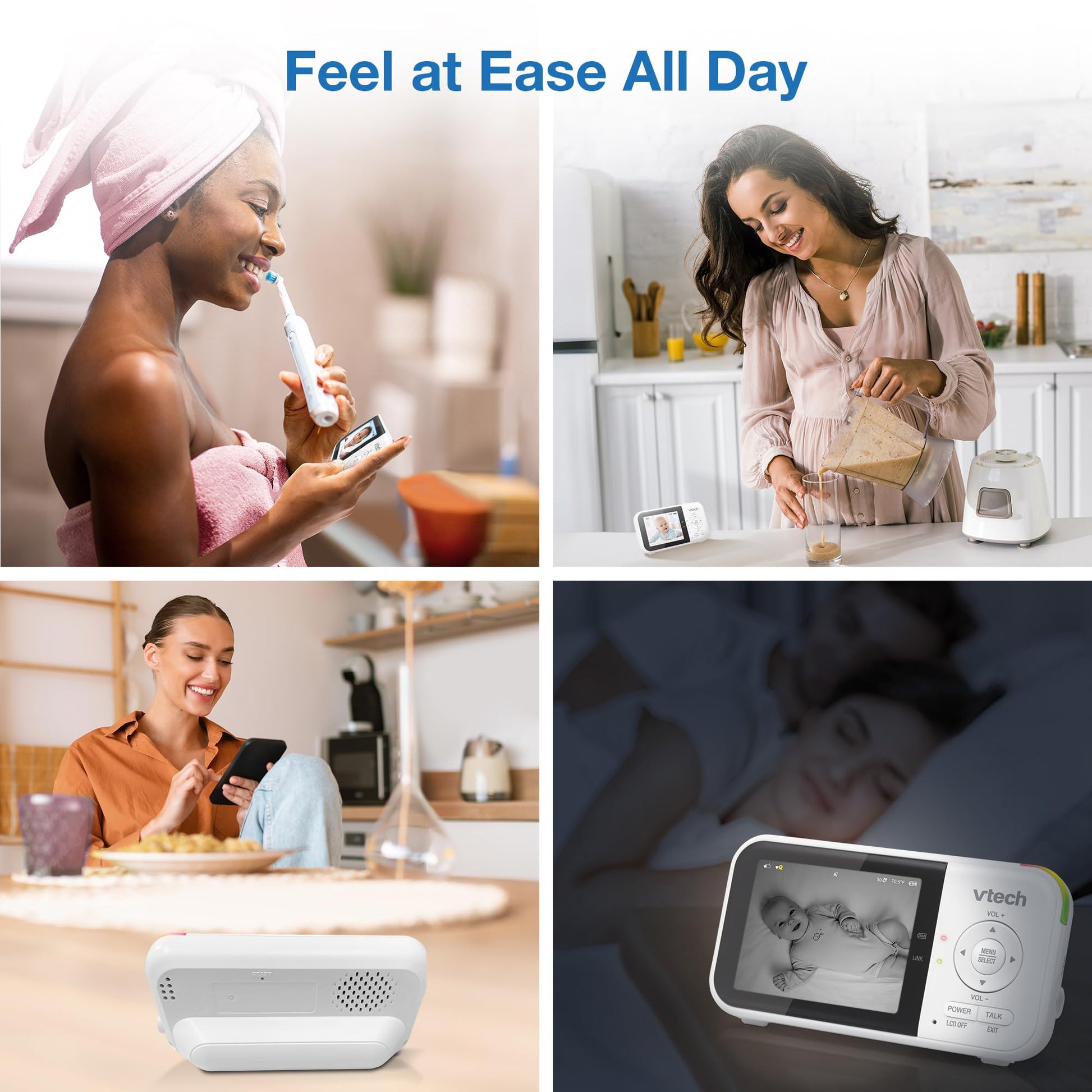 VTech VM819 Baby Monitor with Camera and Audio, 2.8” Screen Portable Baby Camera, Night Vision, 2-Way Audio, Temperature Sensor and Lullabies, Secure Transmission No WiFi, Ideal for Baby/Elderly/Pet - Medaid International