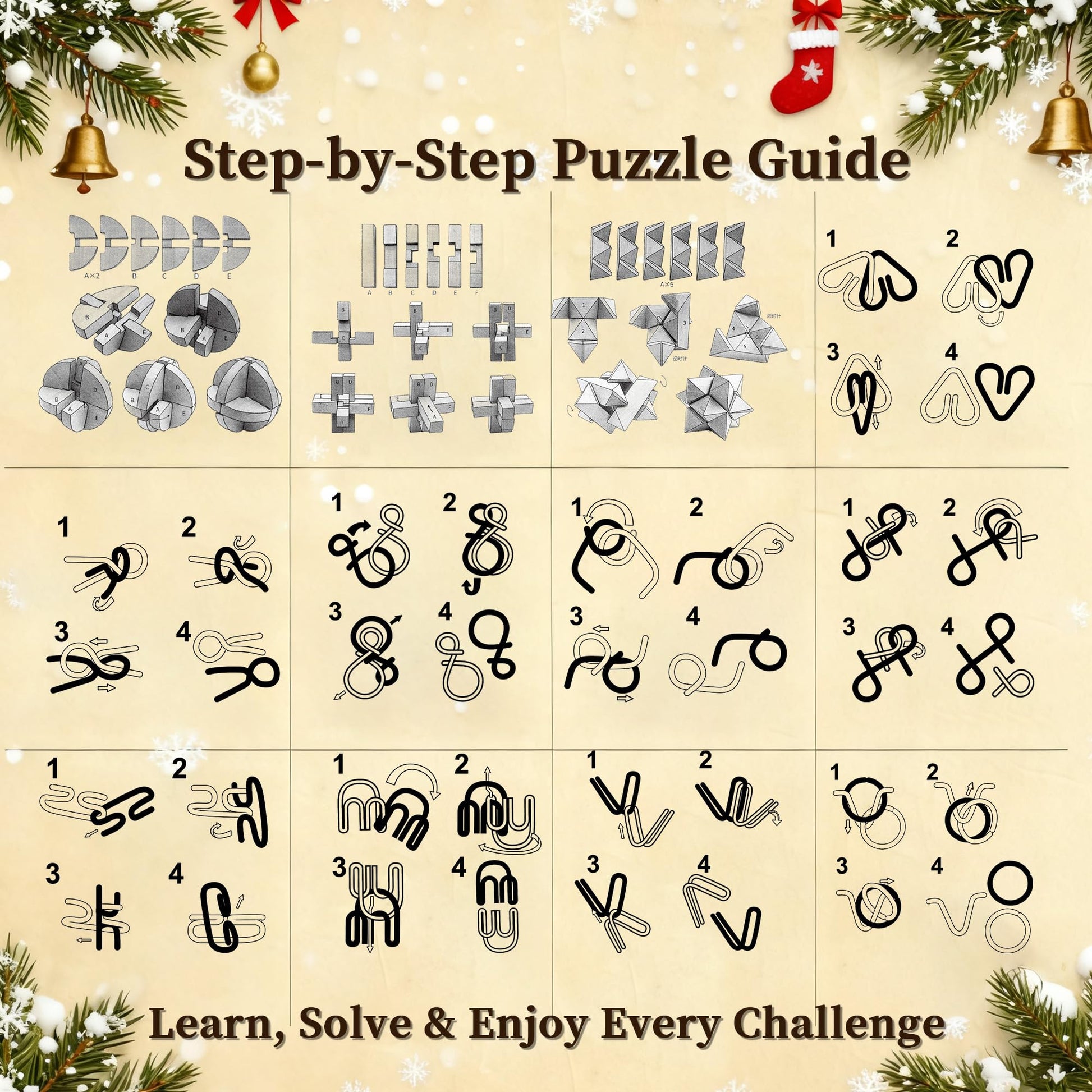 Rubypop Fidget Advent Calendar 2025, 24 Day Brain Teaser Christmas Countdown Wooden & Metal Puzzle Toys, Holiday Gifts for Kids Teens Adults - Medaid International