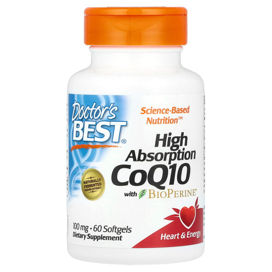 Doctor's Best, High Absorption CoQ10 with BioPerine, 100 mg, 60 Softgels - Medaid International