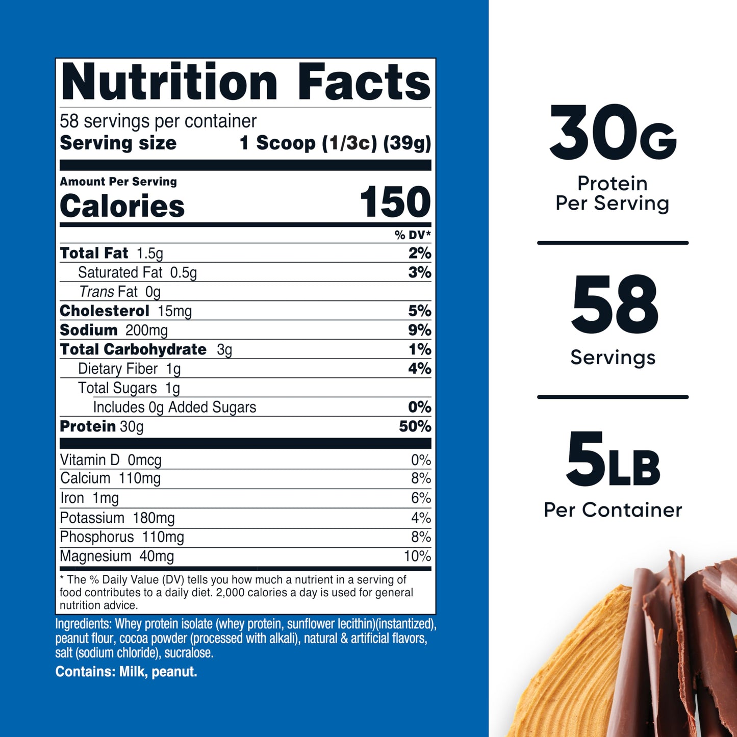 Nutricost Whey Protein Isolate (Chocolate Peanut Butter, 5 Pound) Protein Powder - Medaid International