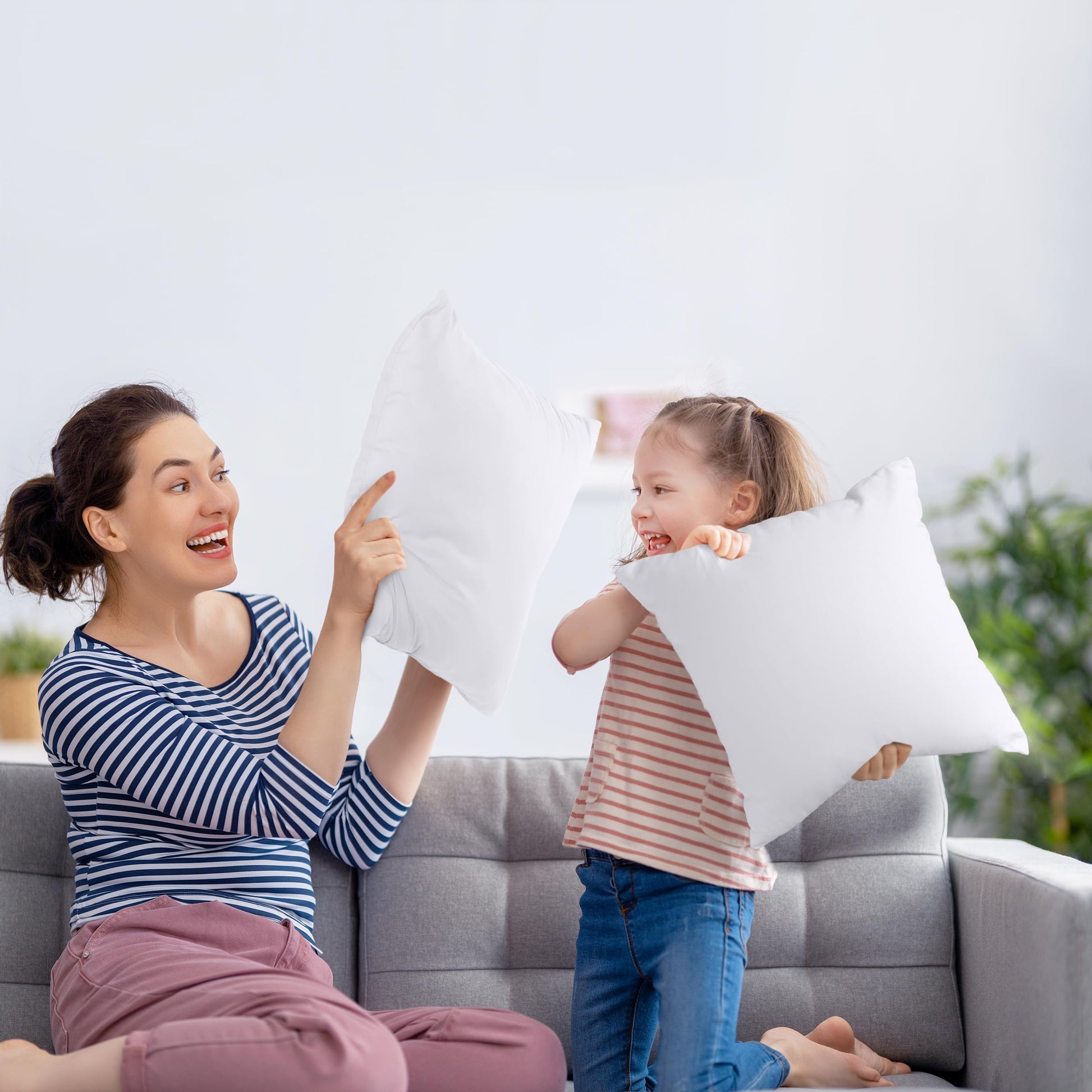 Utopia Bedding Throw Pillows Insert (Pack of 2, White) - 17 x 17 Inches Bed and Couch Pillows - Indoor Decorative Pillow - Medaid International