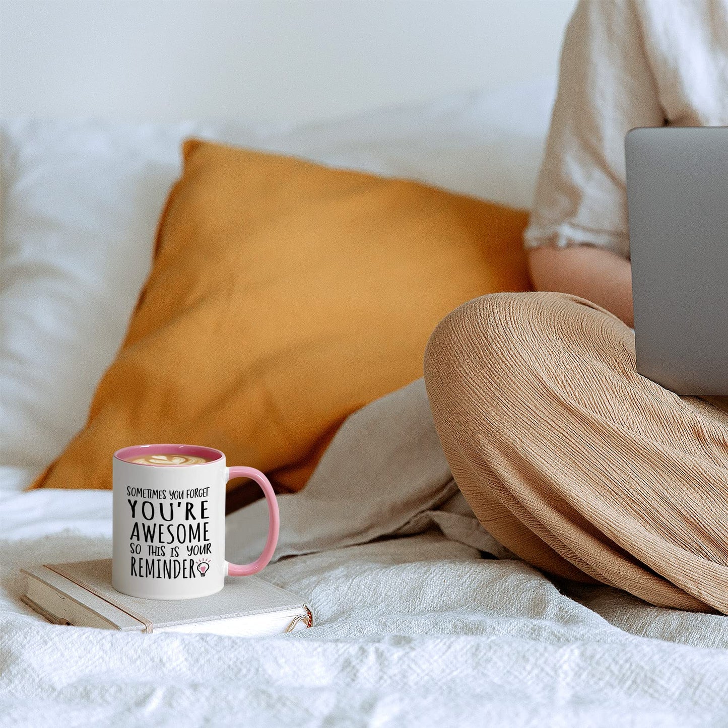 YHRJWN - Sometimes You Forget You're Awesome Coffee Mug, Inspirational Birthday Friendship Gifts for Women Coworker Administrative Mom, Employee Appreciation Christmas Gifts 11Oz - Medaid International