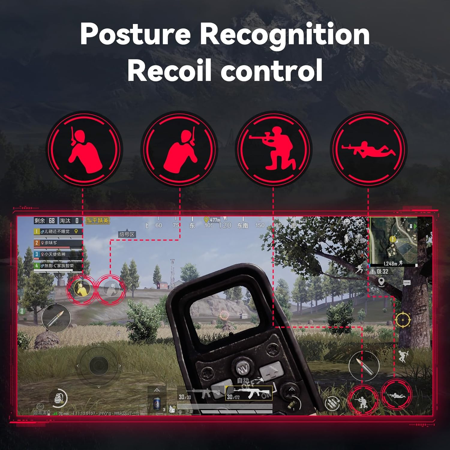 OEM 4-IN-1 Mobile Gaming Combo: Keyboard, Mouse, Converter, Stand - Medaid International