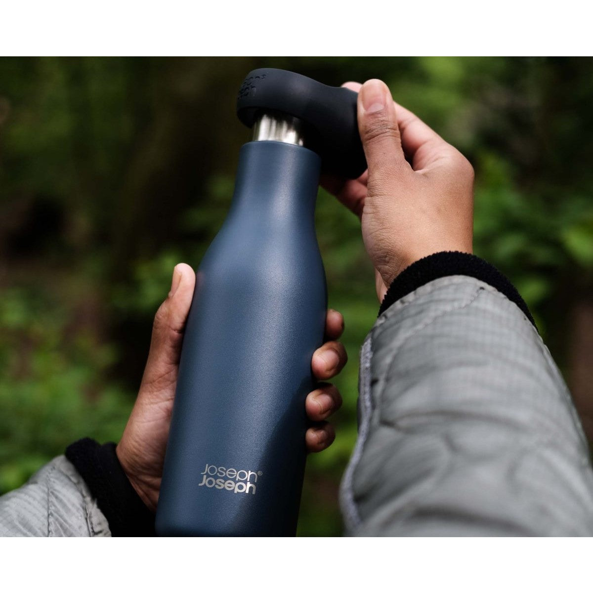 Joseph Joseph Loop™ 500ml Stainless-steel Vacuum Insulated Water Bottle Blue - Medaid International
