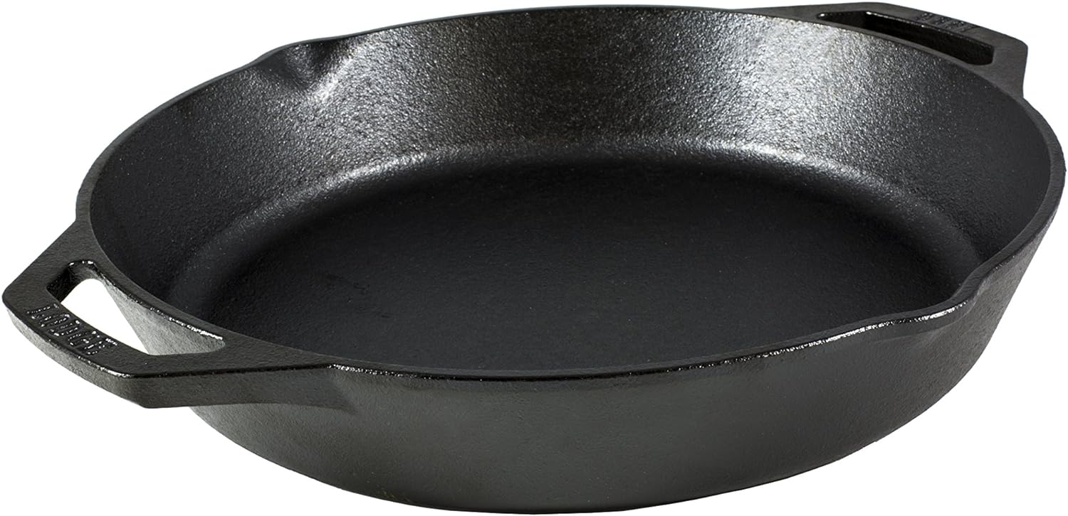 Lodge L8Skl Dual Handle Pan/Skillet, Black, W 27.2 X H 5.1 X L 32.5 Cm, 10.25 Inch, Cast Iron - Medaid - Lebanon