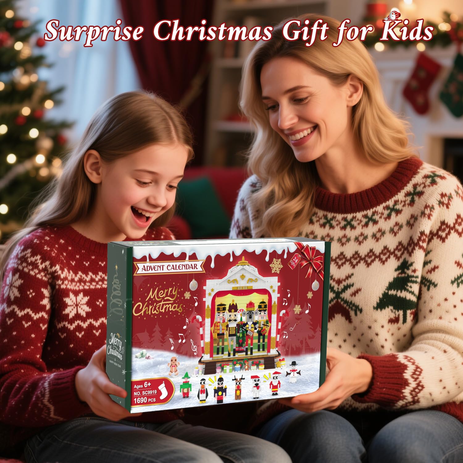 HOGOKIDS Advent Calendar 2025 Nutcracker Theater Building Set with Light, 24 Day Christmas Countdown Calendar 3.6 Mini Building Block Toy with 4 Nutcracker & 8 Minifigures, Gift for Adult Girl Boy 10+ - Medaid International