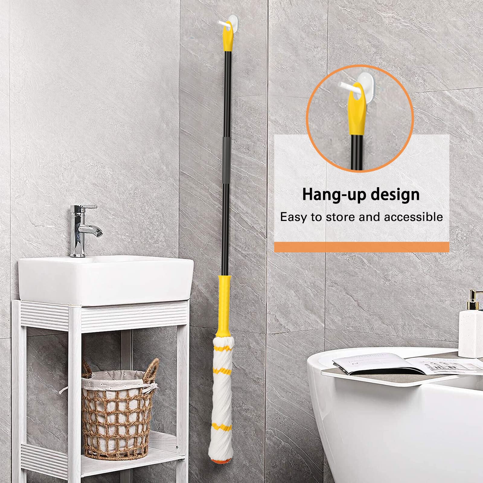 KeFanta Self-Wringing Twist Mop for Floor Cleaning, Long Handled Microfiber Floor Mop with Top Scouring Pad for Kitchen, Hardwood, Restaurant, Bathroom, Garages, Warehouses, Office,57-inch - Medaid International