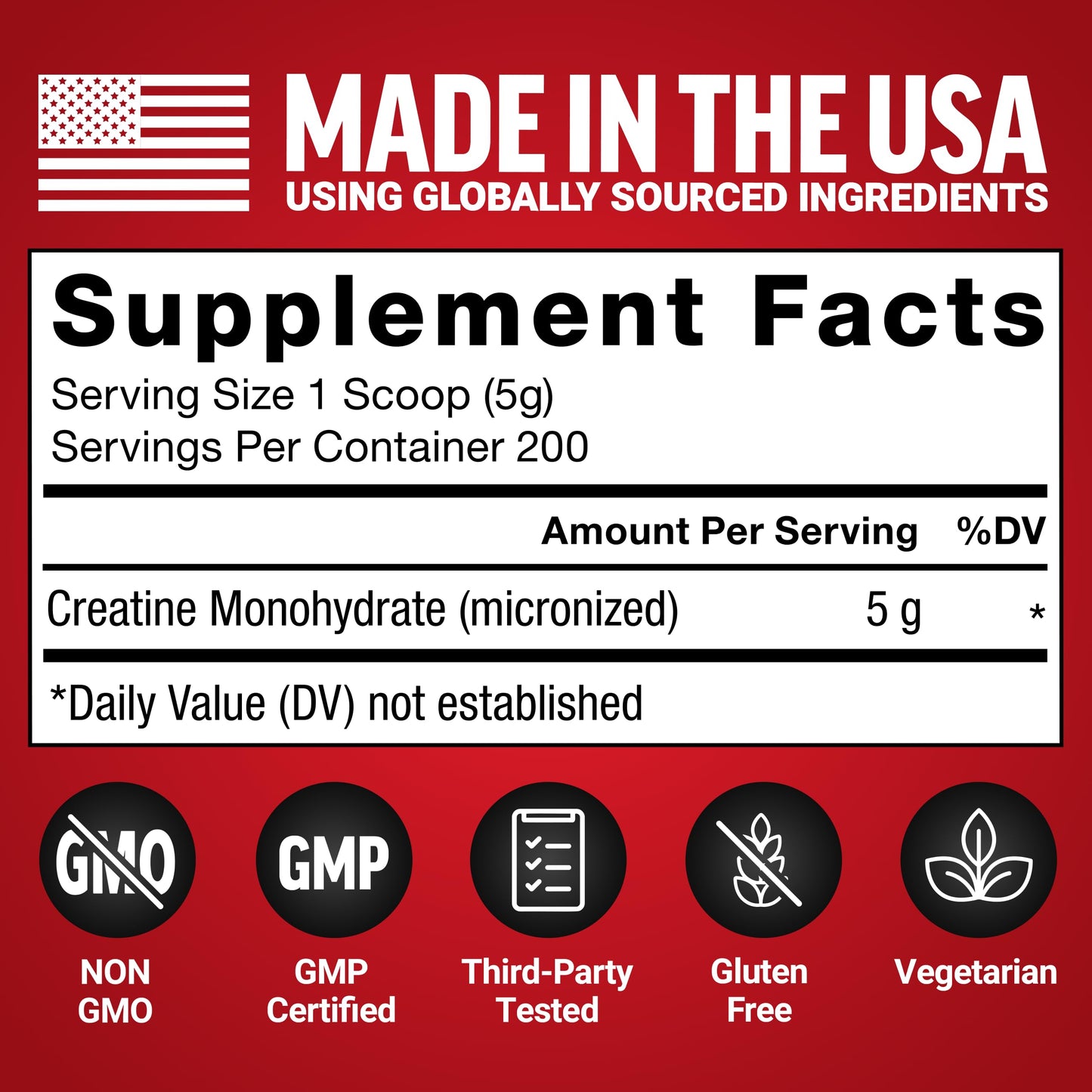 Force Factor Creatine Monohydrate Powder (1KG), 5g Micronized Dose to Support Muscle Growth, Strength, Recovery, Cognitive Health & Memory, Unflavored, 200 Servings - Medaid International