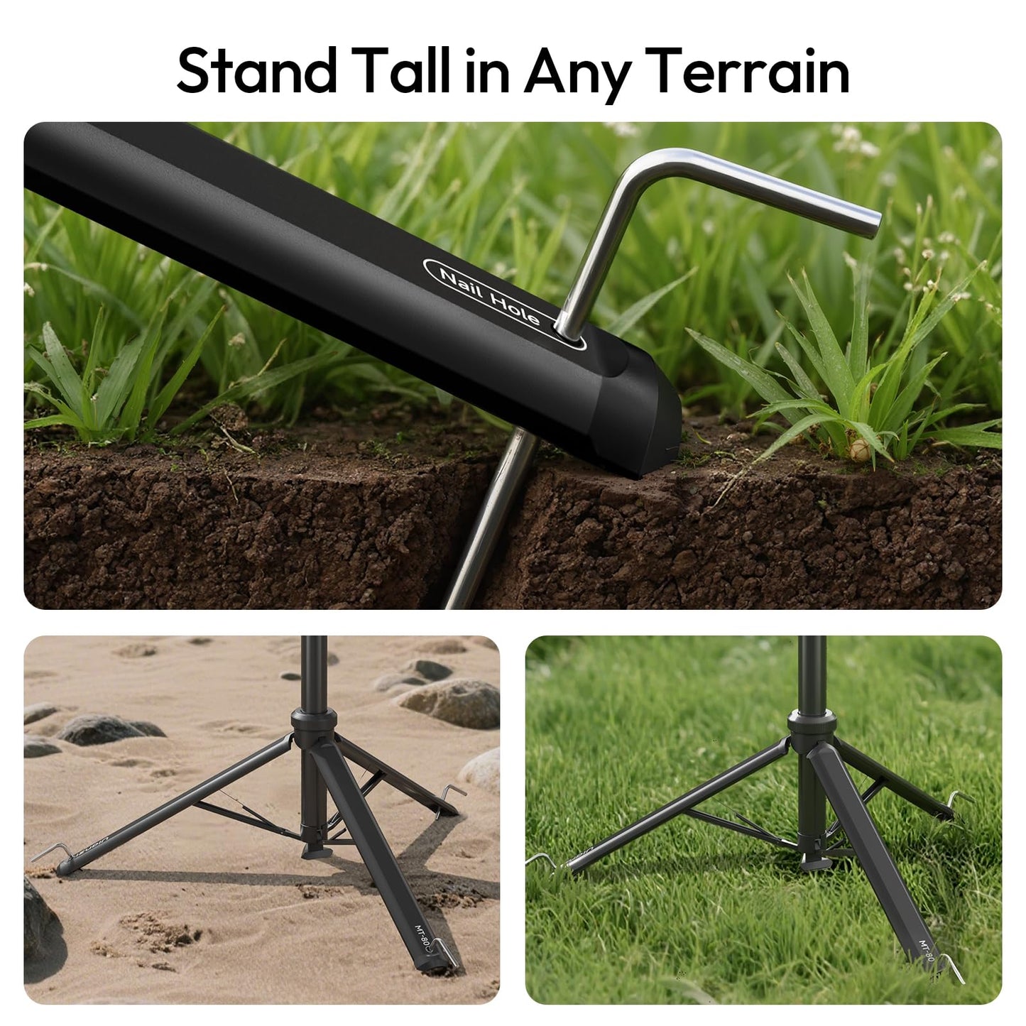 ULANZI MT-80 Aluminum Tripod Stand, 7FT Extendable Camera Phone Tripod for Travel, Auto Pop-Up, 1/4" Screw, 360 Ball Head Portable Photo Video Light Stand for DSLR Camera, Ring Light, Video Rig - Medaid International