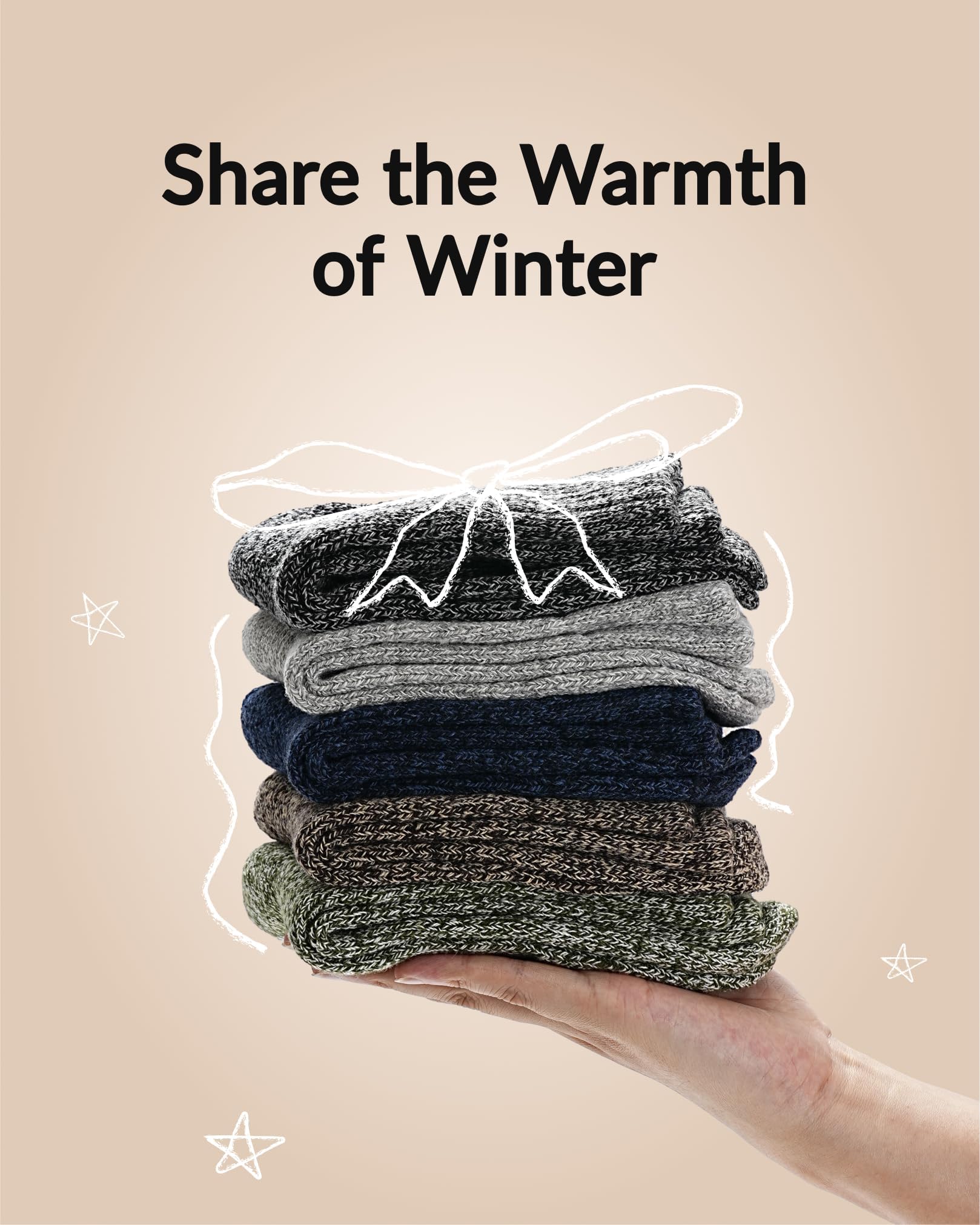 Jeasona Wool Socks for Women Warm Winter Thermal Thick Hiking Socks for Cold Weather Cozy Gifts for Women Mom 5 Pairs (Multicolored Dark) - Medaid International