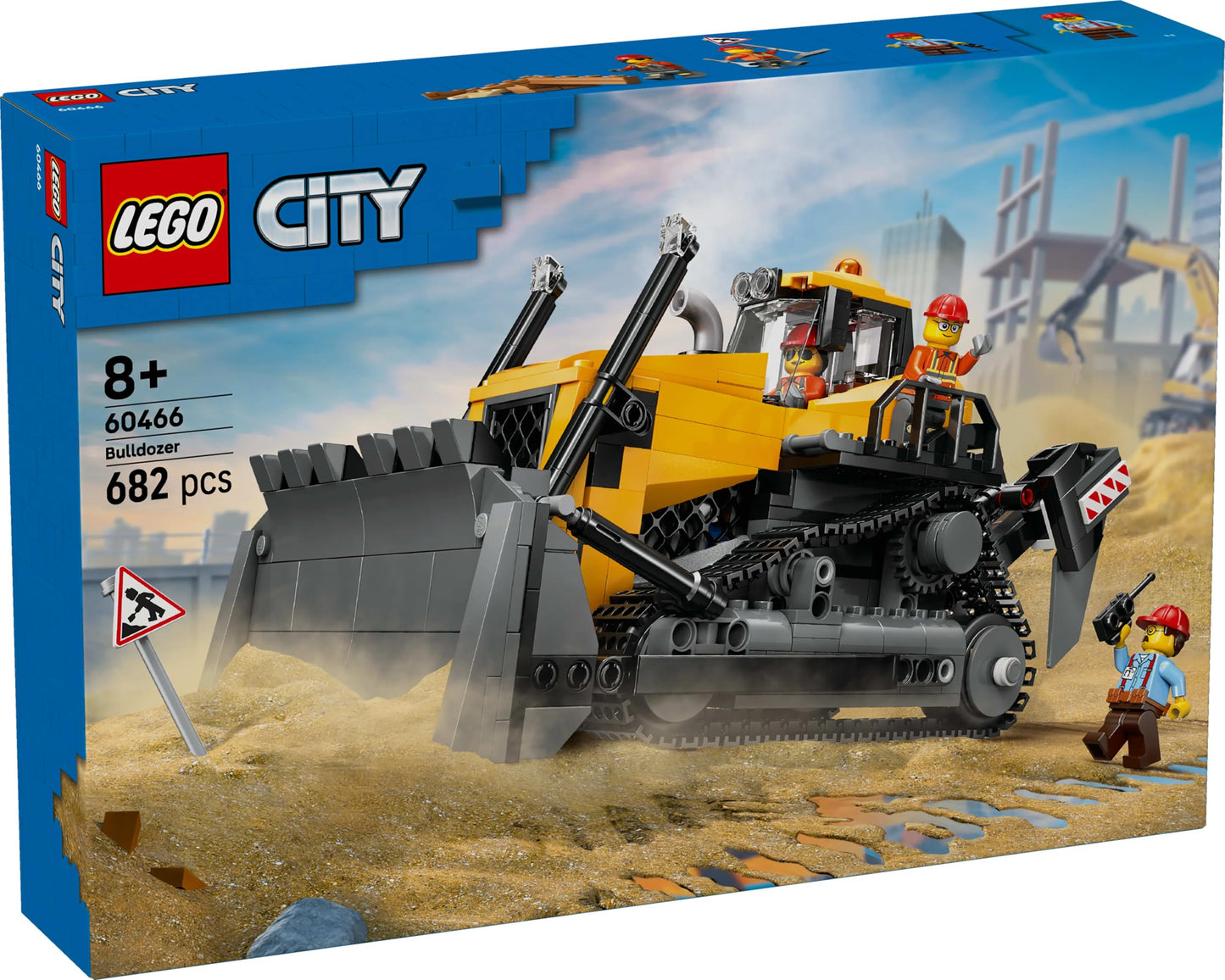 LEGO City 60466 Yellow Bulldozer Toy Birthday Present Blocks Boys Girls Children 8 Years Old 9 Years Old 10 Years Old Elementary School Building Vehicle Car Mini Car Mom Father - Medaid International