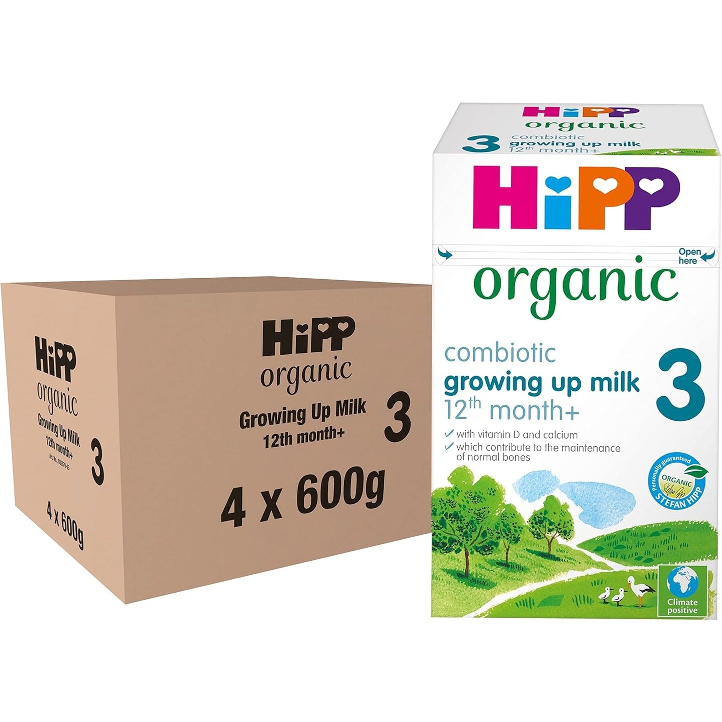 HiPP Organic 3 Growing up Baby Milk Powder Formula, From 12 Months, 600g (Pack of 4) - Medaid - Lebanon