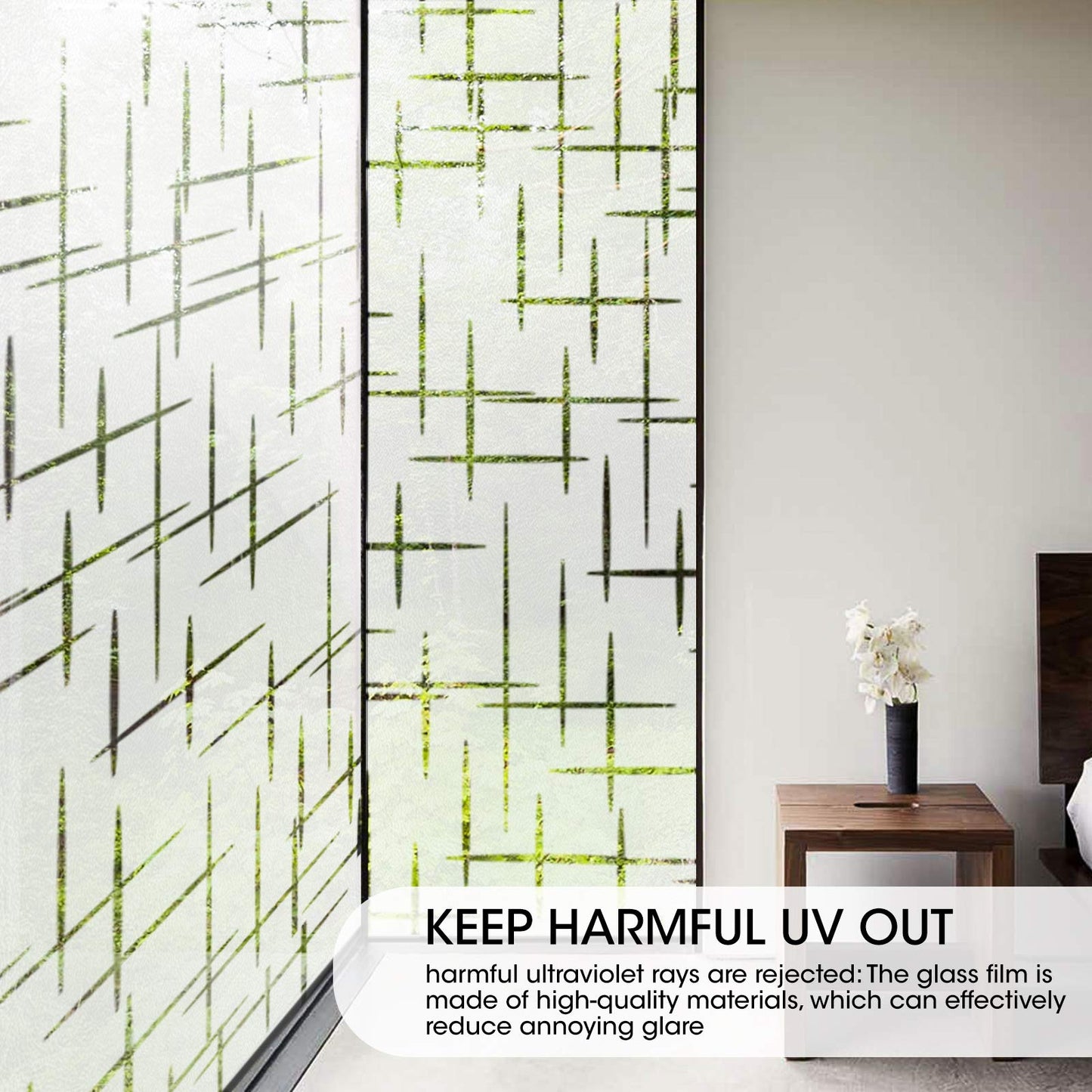 Arthome Frosted Window Film,35.4x100 inch Non-Adhesive, Privacy Film for Glass Windows, Self Static Cling Decorative Window Cling Anti-UV Window Sticker for Home Office - Medaid International