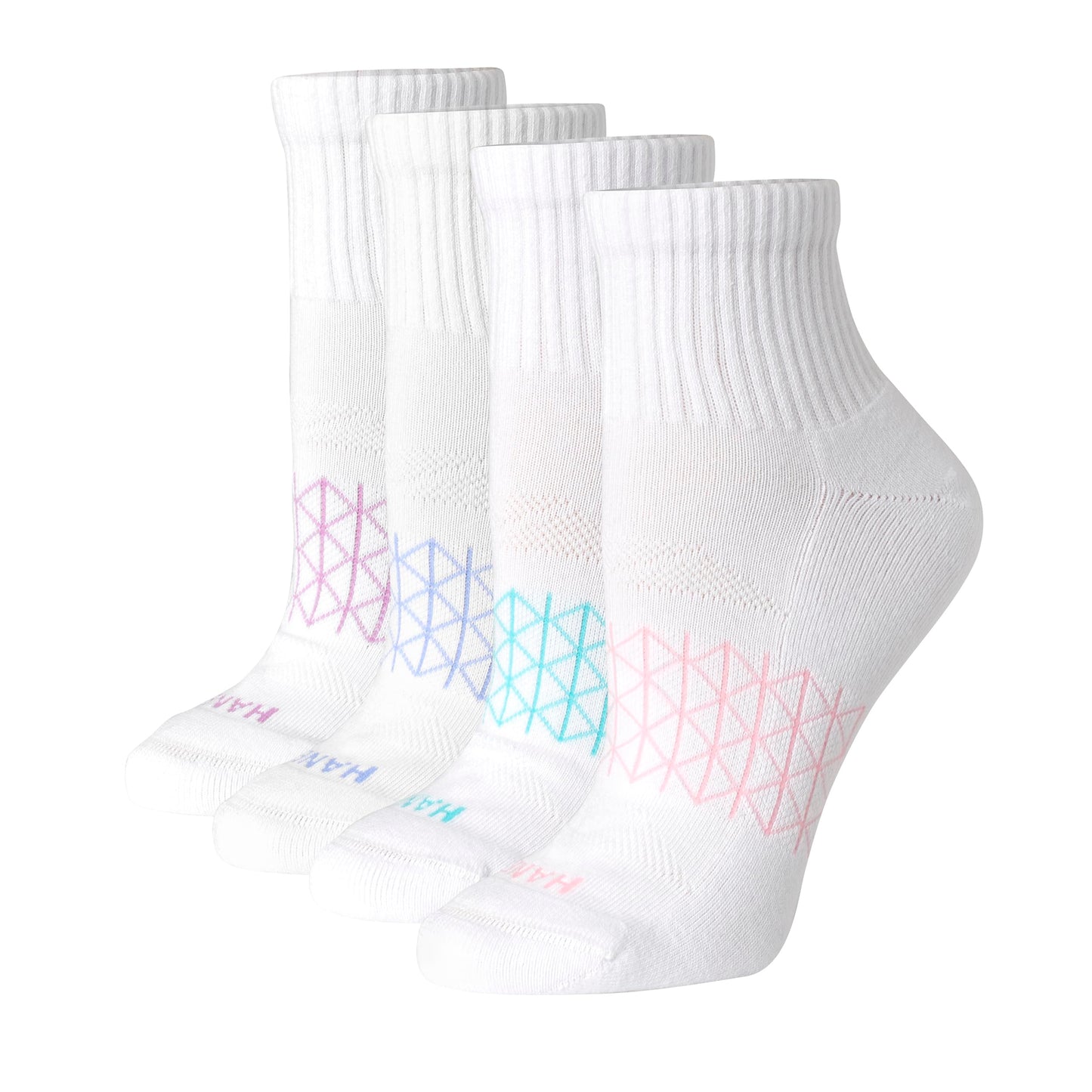 Hanes Women's Cushioned Ankle Socks, Absolute Active Ankle Socks for Women, Seamless Toe, 4-Prs - Medaid International