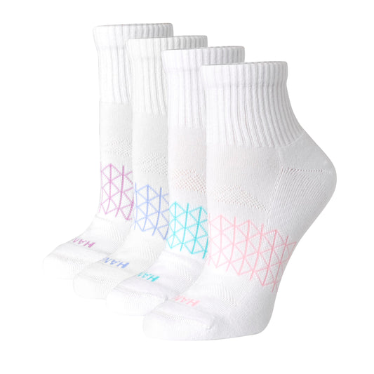Hanes Women's Cushioned Ankle Socks, Absolute Active Ankle Socks for Women, Seamless Toe, 4-Prs - Medaid International