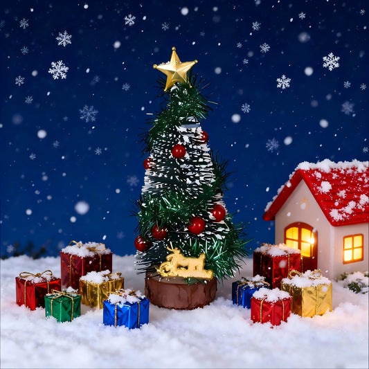 Mini Christmas Tree, Small Christmas Tree with Base, Artificial Tabletop Christmas Trees for Party and Home Decor (Green) - Medaid International