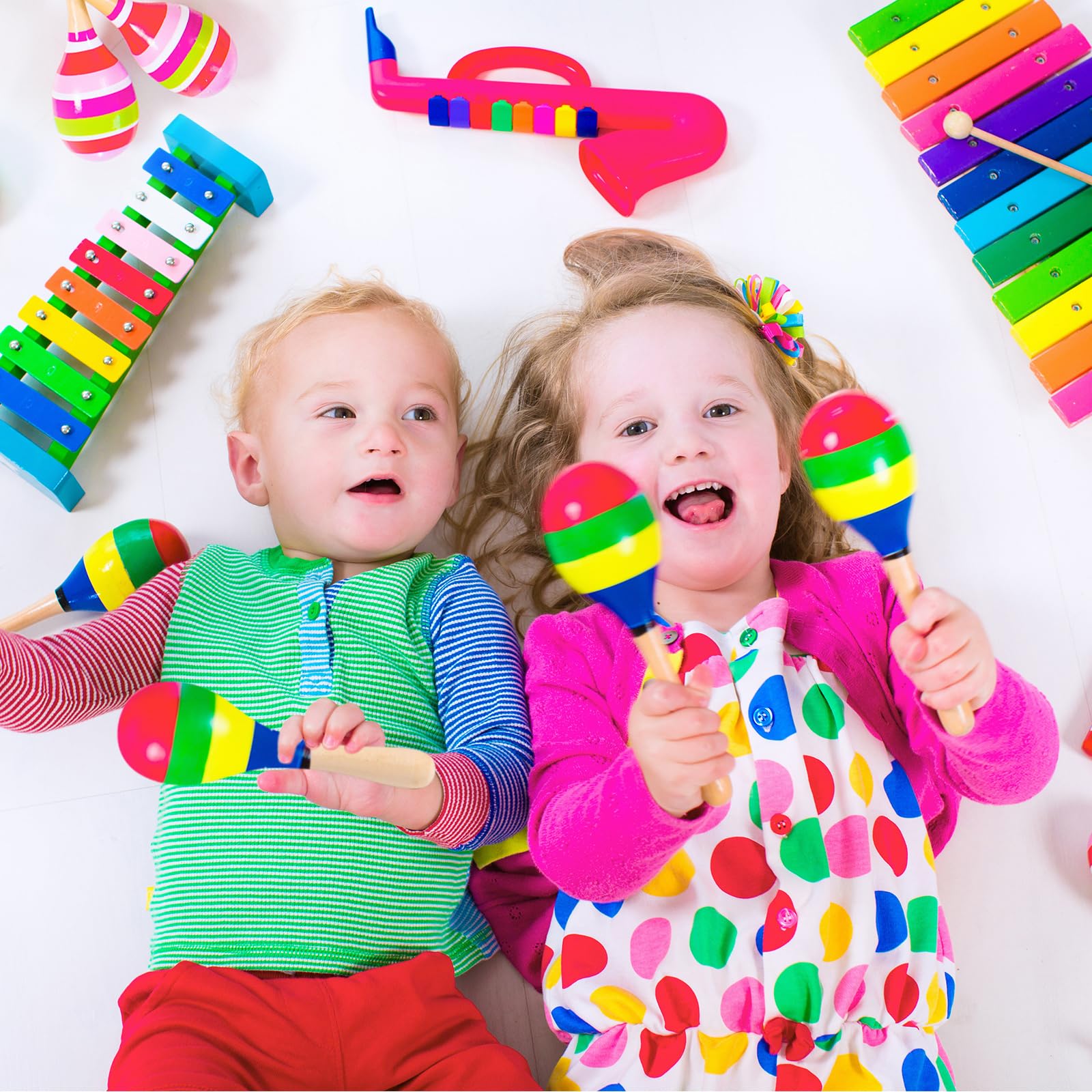 BOUBONI 40Pcs DIY Wooden Maracas for Kids, Mini Maracas for Mexican Fiesta Party Favors with 24Pcs Multicolor Pens, Cinco De Mayo Party Supplies - Medaid International
