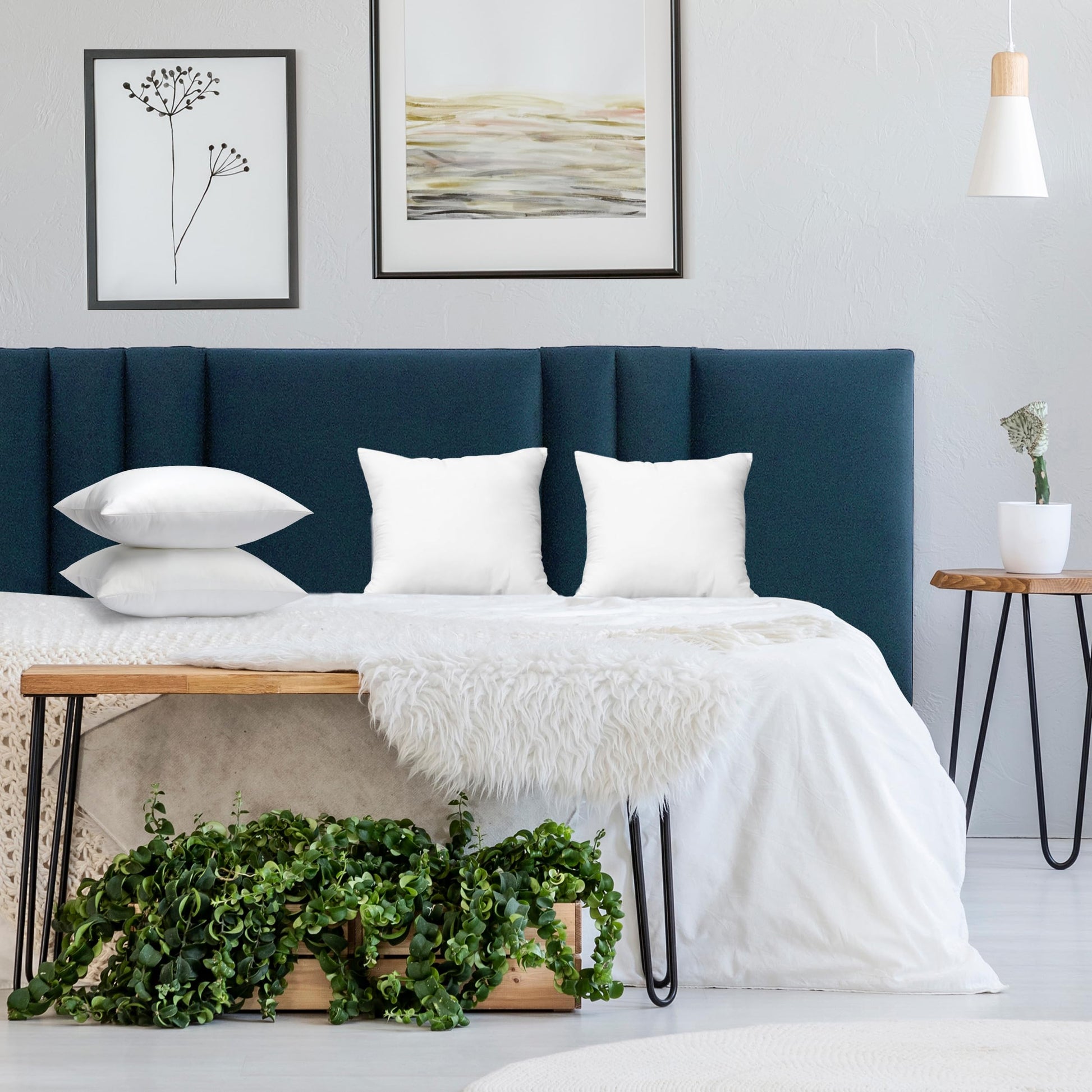 Utopia Bedding Throw Pillows (Set of 4, White), 12 x 12 Inches Pillows for Sofa, Bed and Couch Decorative Stuffer Pillow - Medaid International