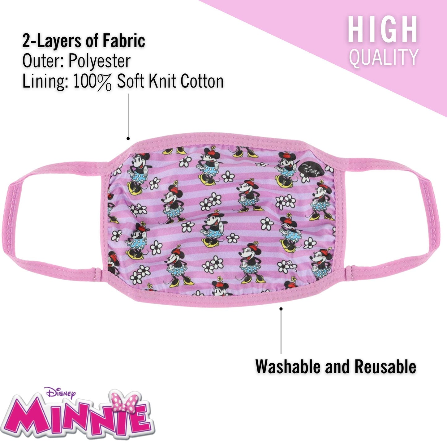 Concept One Kids Purple Minnie Mask, Multi, One Size - Medaid International