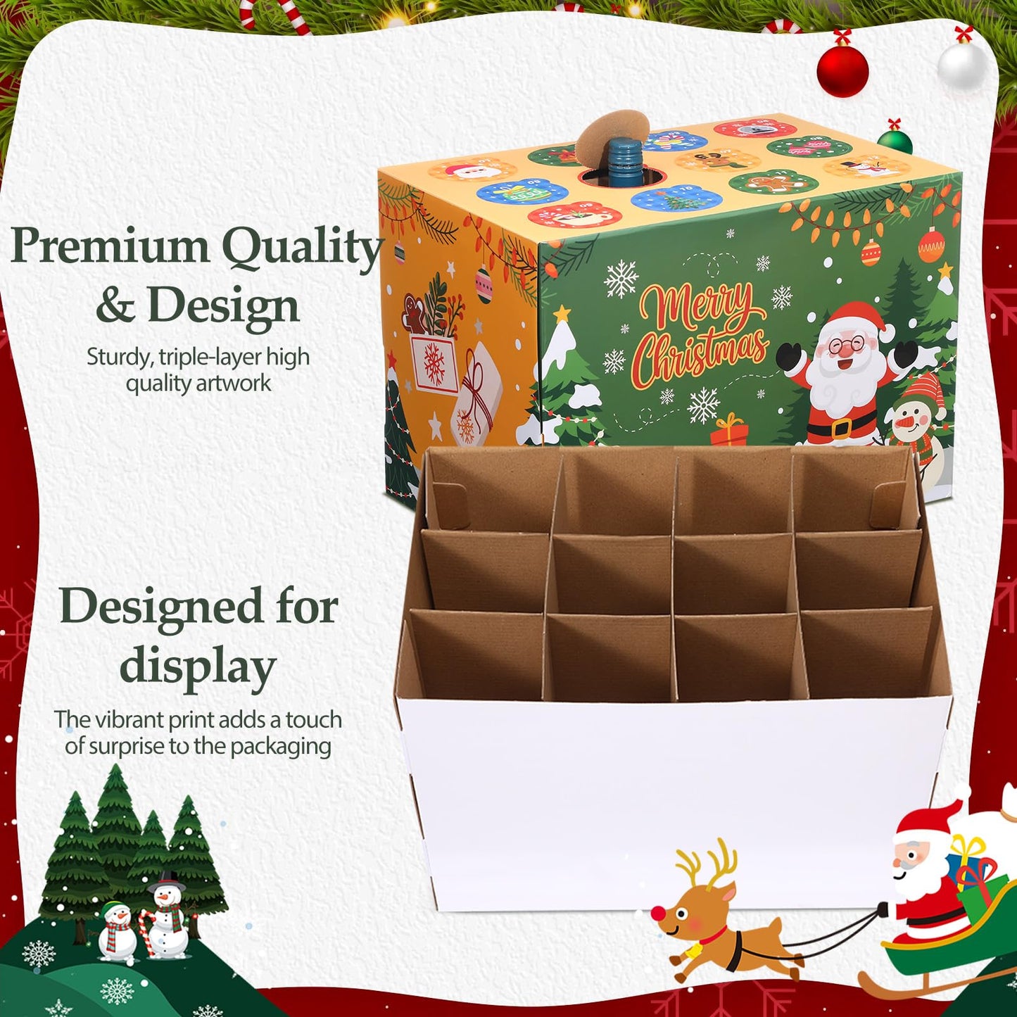 AmazingSpark 12 Days Christmas Empty Advent Calendar to Fill, Advent Countdown Gift Box DIY 2026 Christmas Calendar Cardboard Number Boxes for Wrap Gift Xmas Holiday Decoration - Medaid International