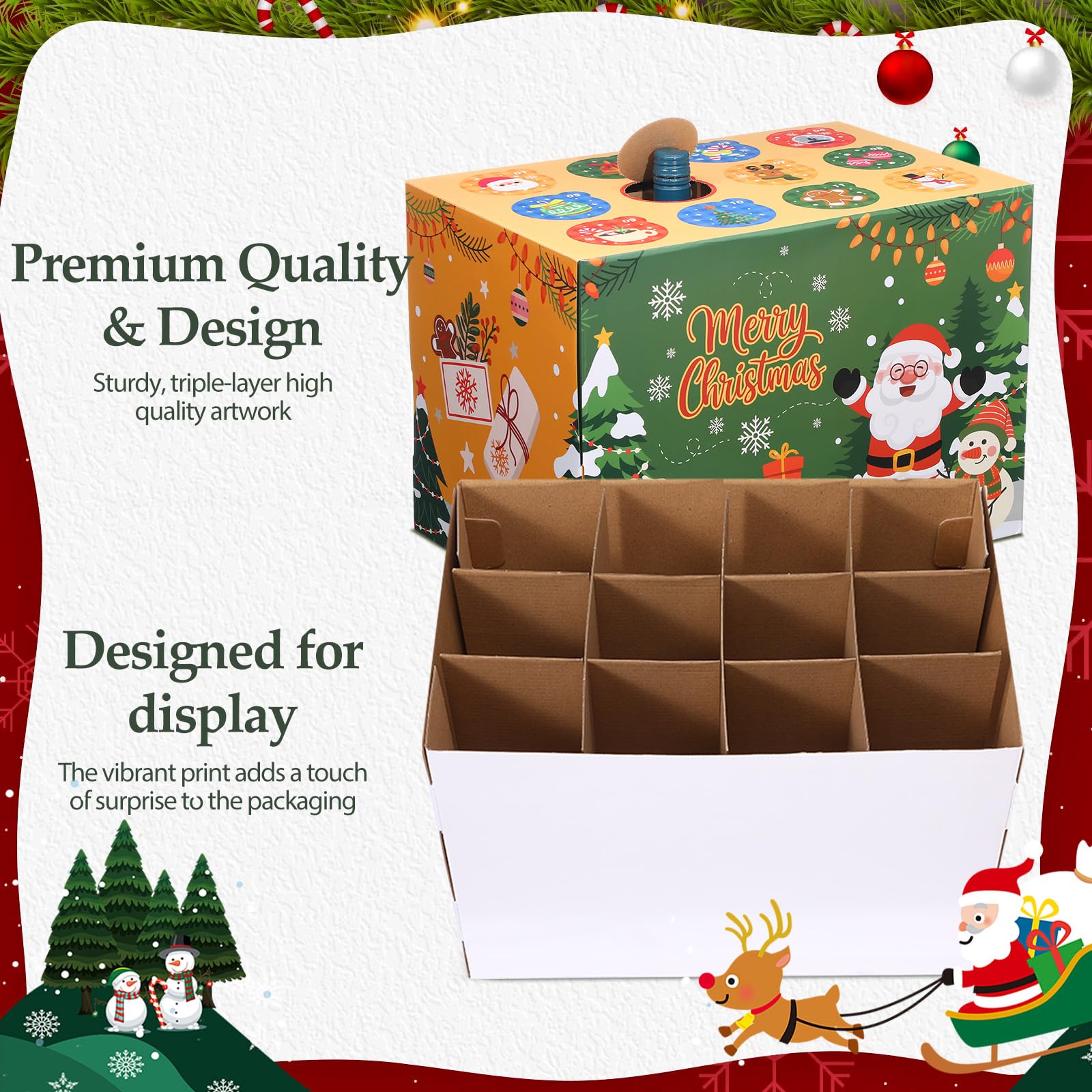 AmazingSpark 12 Days Christmas Empty Advent Calendar to Fill, Advent Countdown Gift Box DIY 2026 Christmas Calendar Cardboard Number Boxes for Wrap Gift Xmas Holiday Decoration - Medaid International