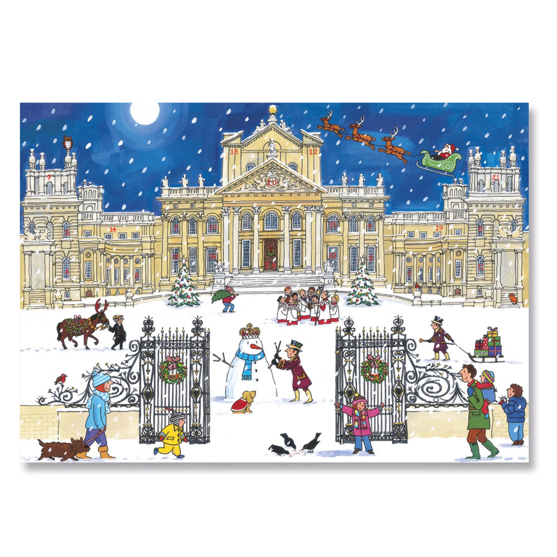 Traditional Advent Calendar - Alison Gardiner Palace Design - Paper Holiday Countdown Calendar - Large 11.7x16.5 Inches - Medaid International