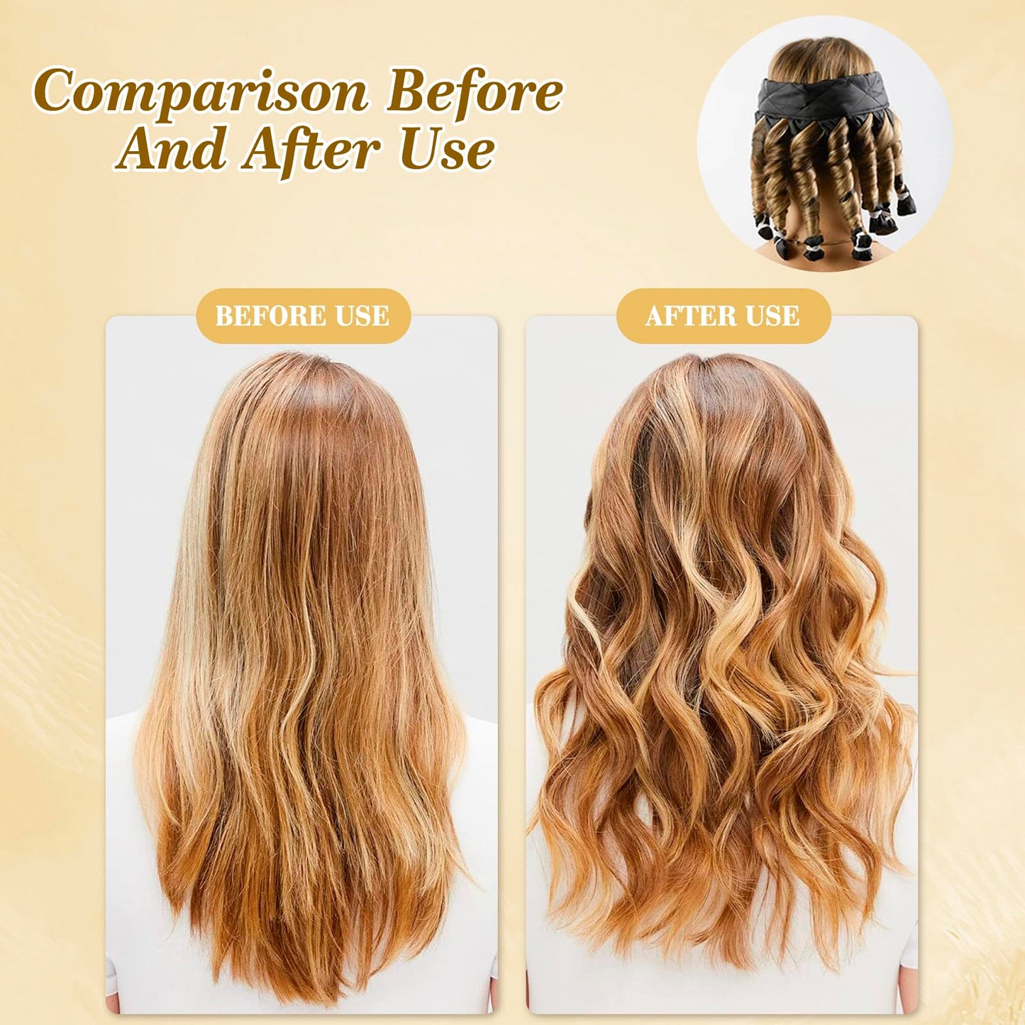 Satin Heatless Hair Curler for Long Hair - Adjustable 8 Rollers Set, Overnight Sleeping Curlers Headband for Natural Waves, No Heat Damage, DIY Styling Kit for Women & Girls(Leopard Color) - Medaid International